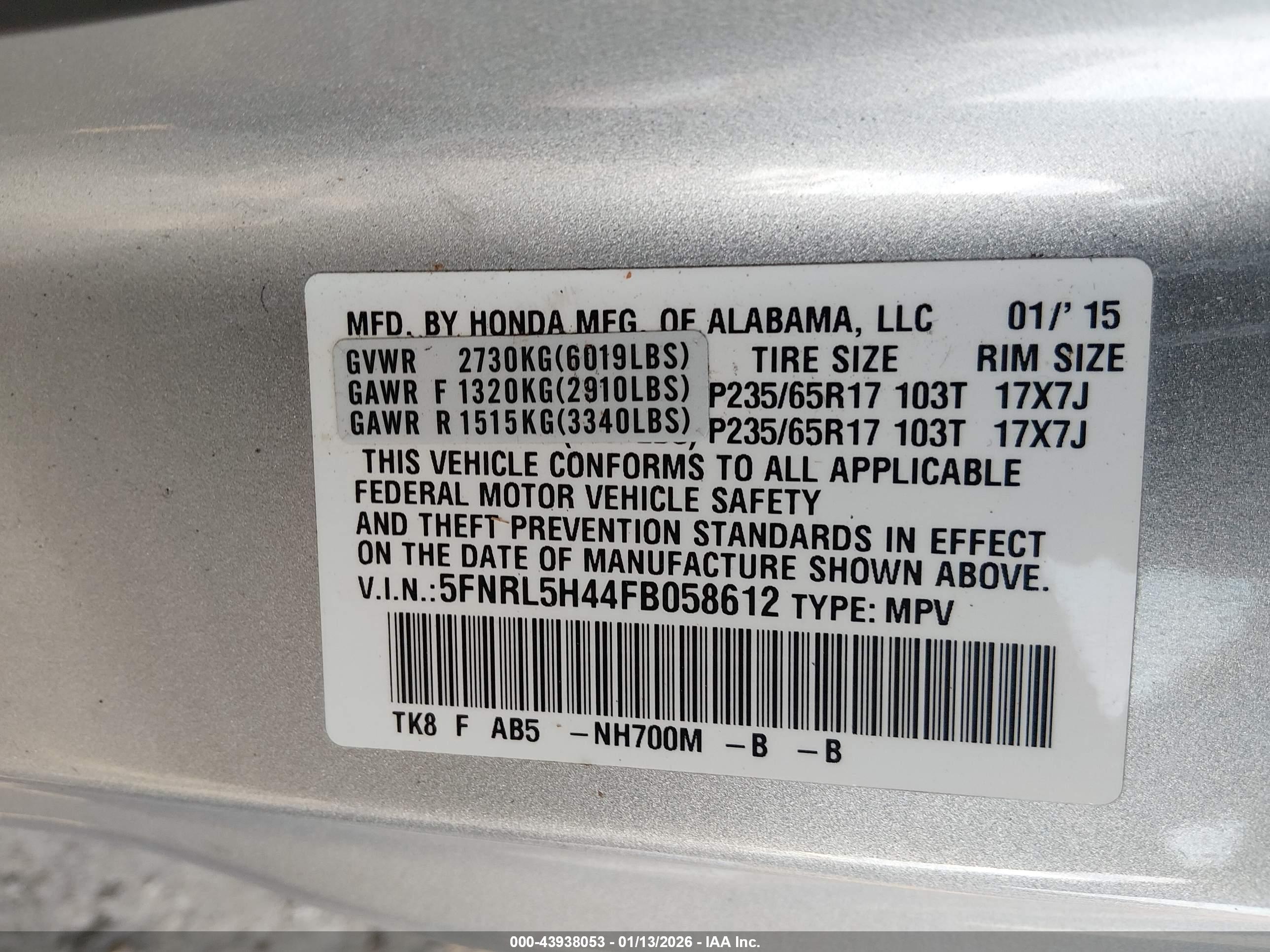 HONDA ODYSSEY image 9