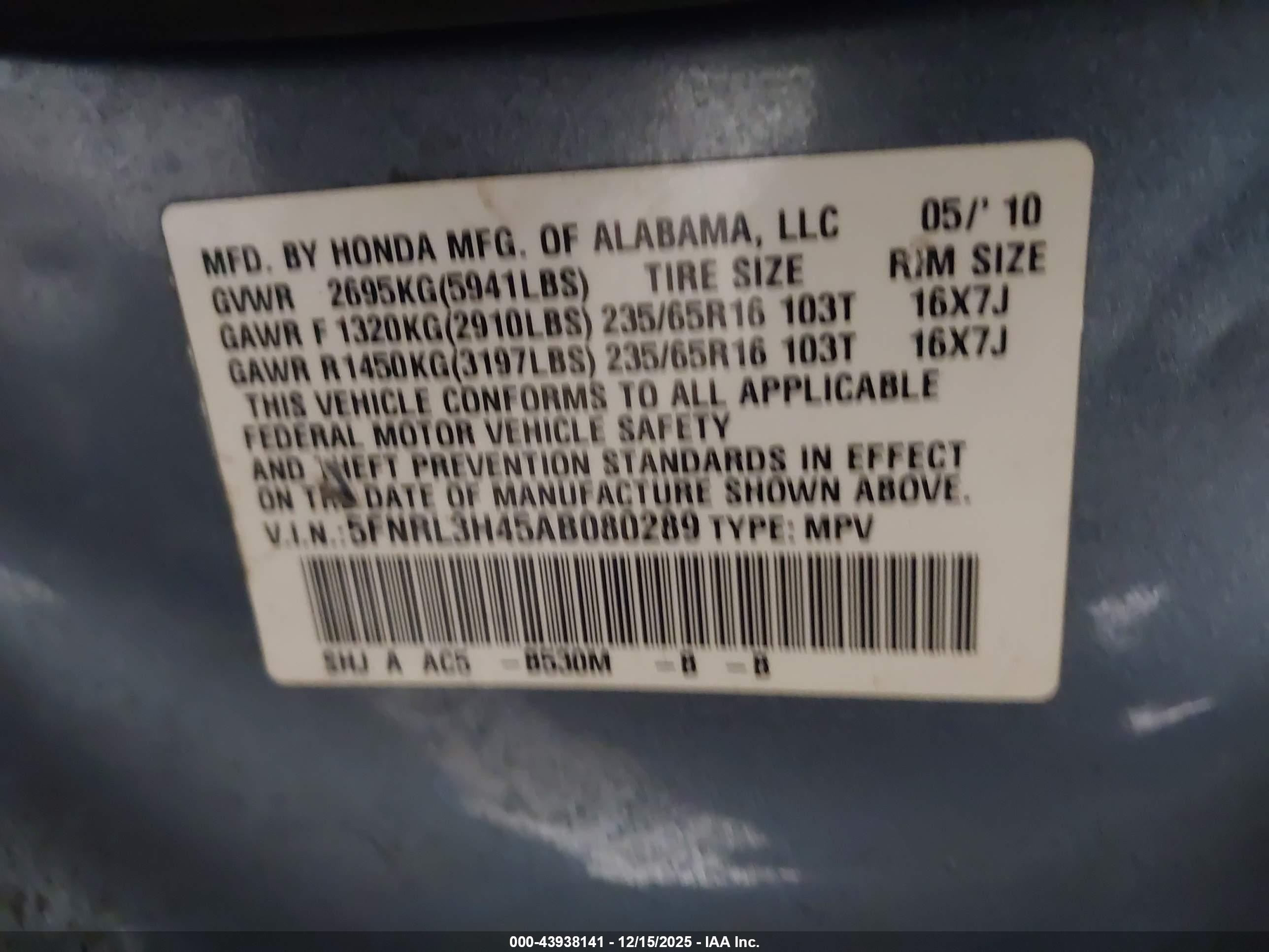 HONDA ODYSSEY image 9