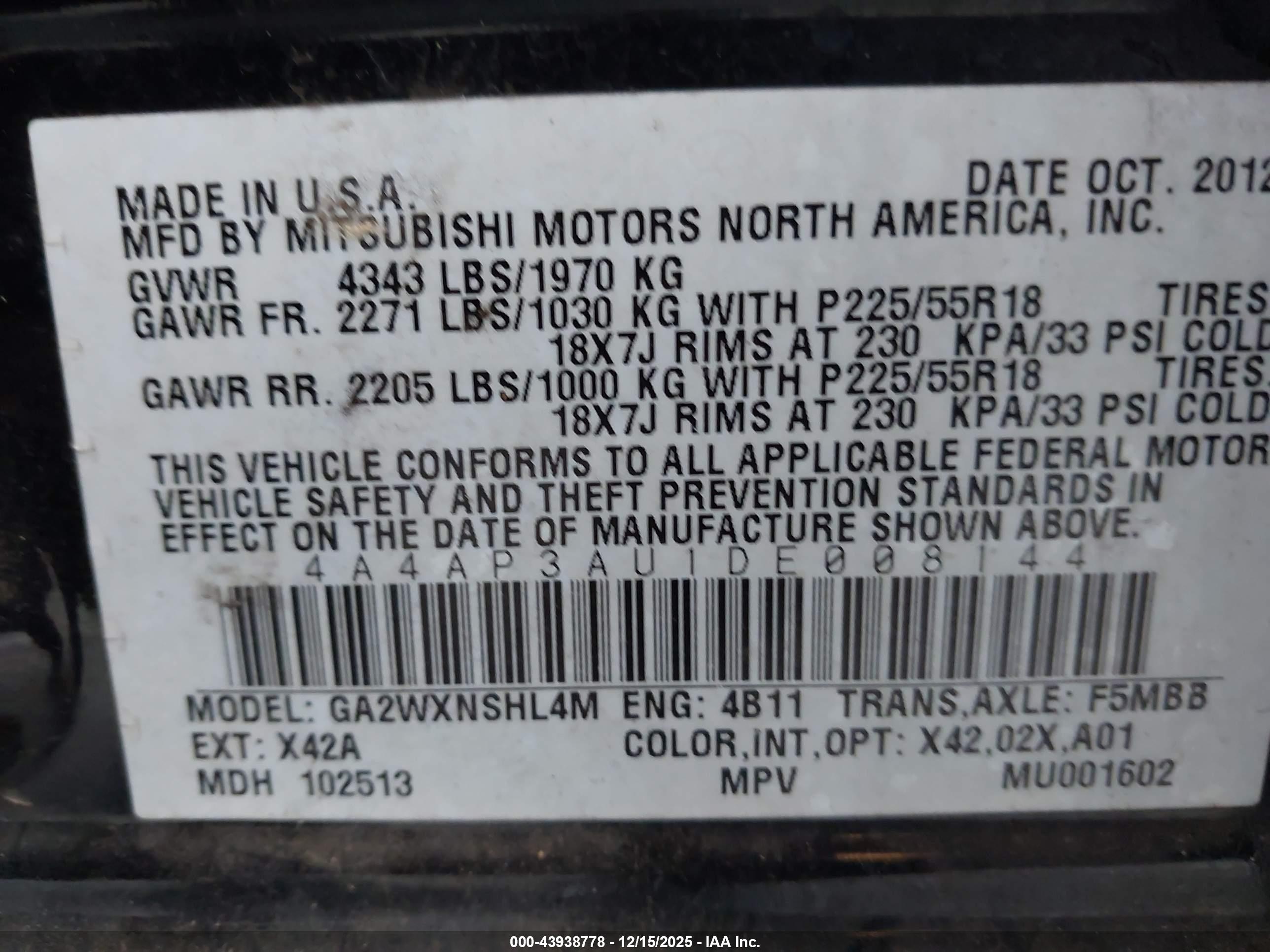 MITSUBISHI OUTLANDER image 9