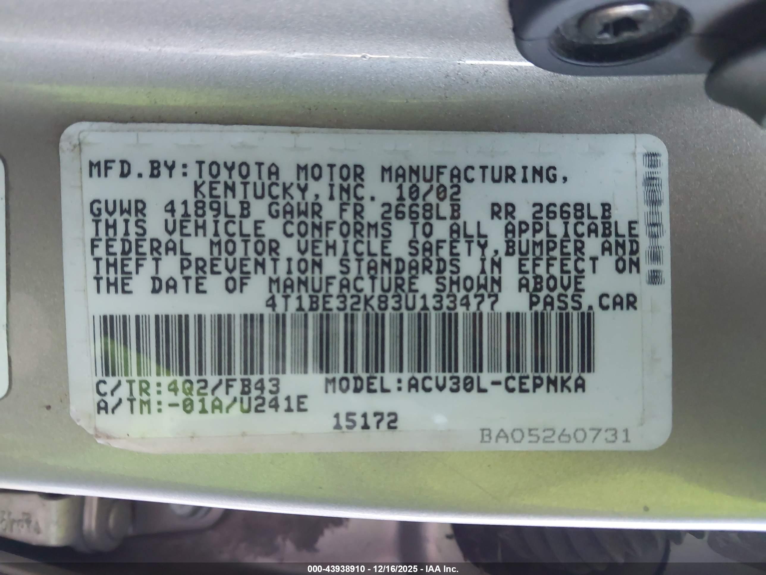 TOYOTA CAMRY image 9