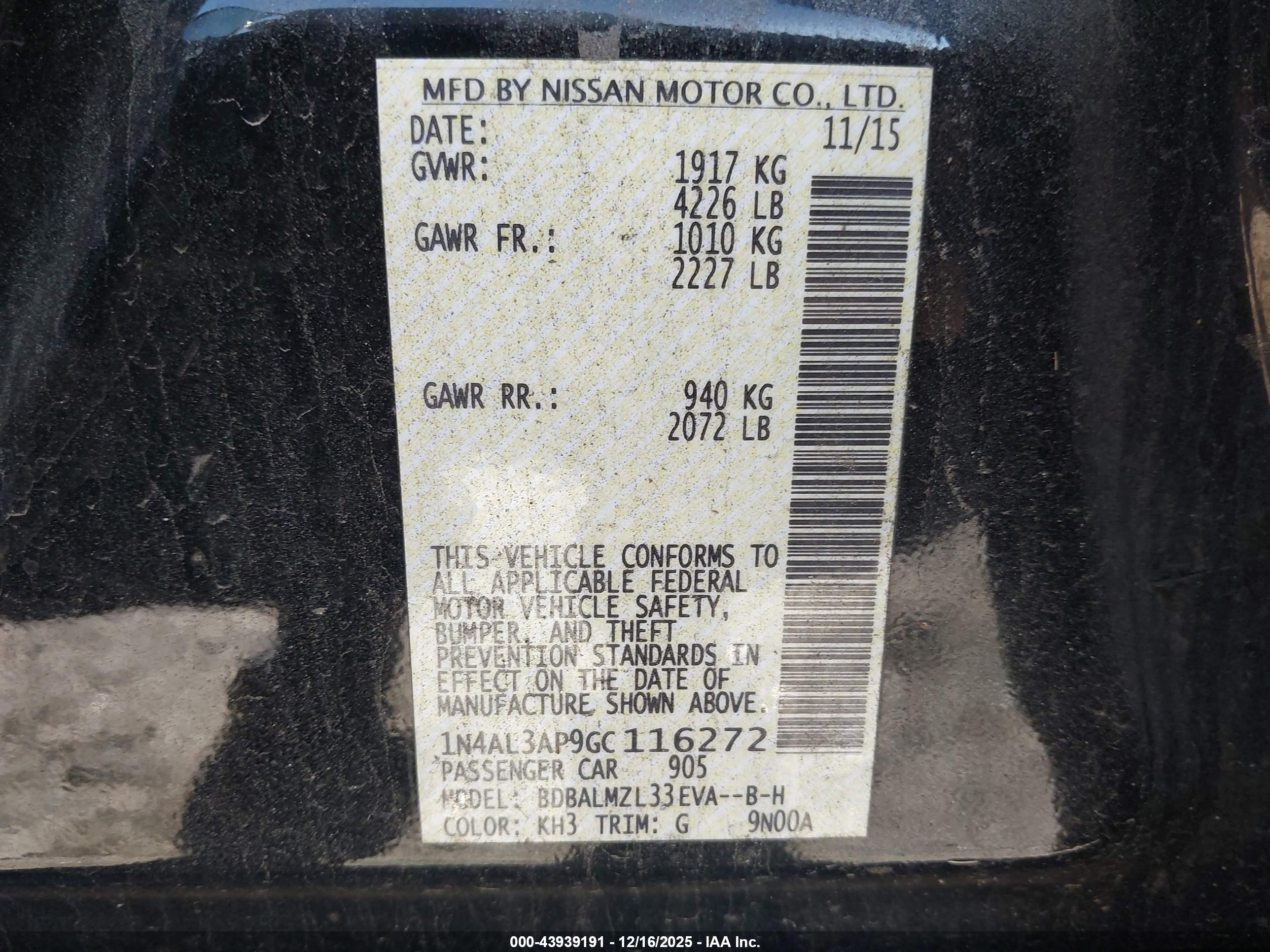 NISSAN ALTIMA image 9