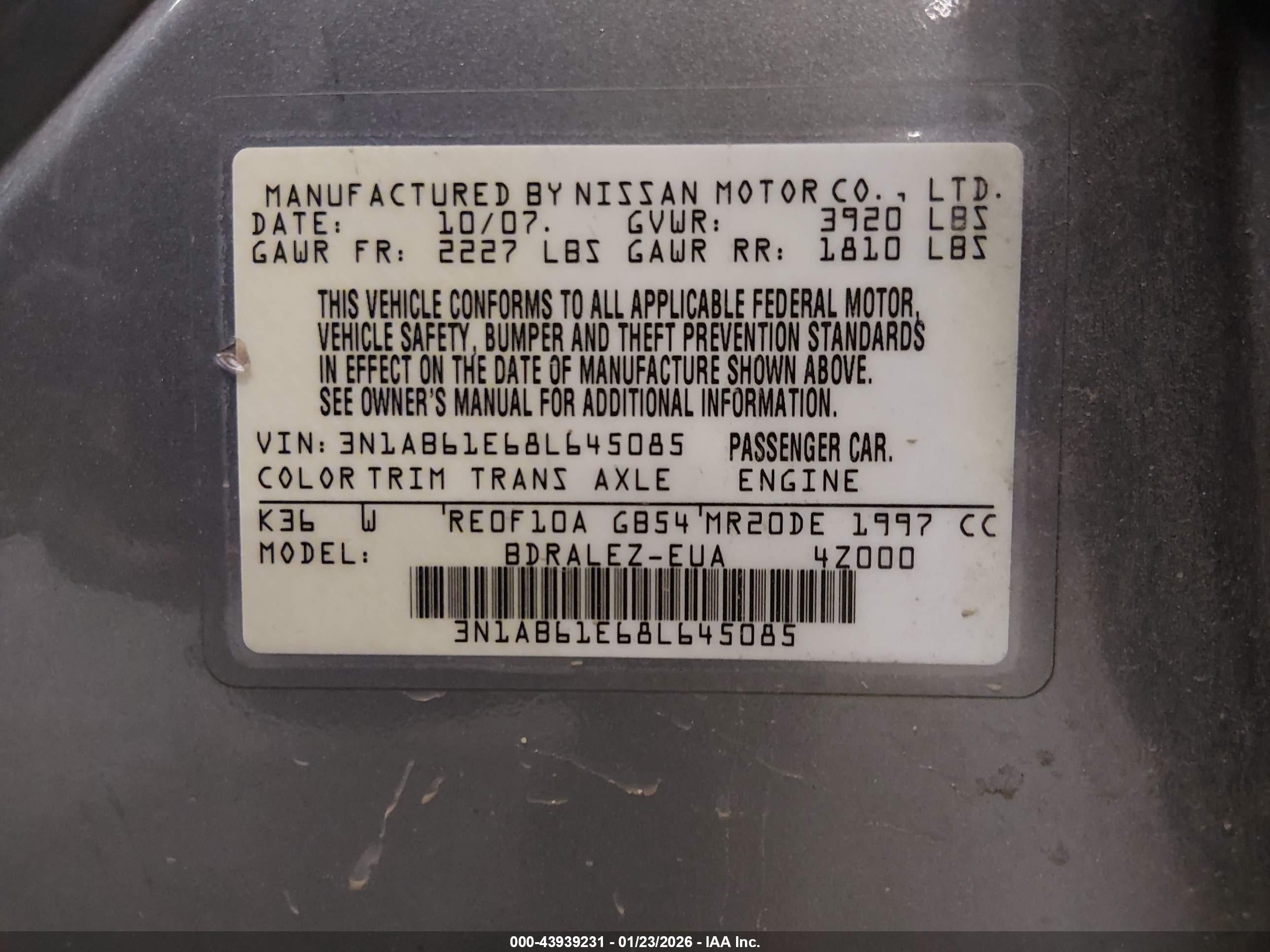 NISSAN SENTRA image 9