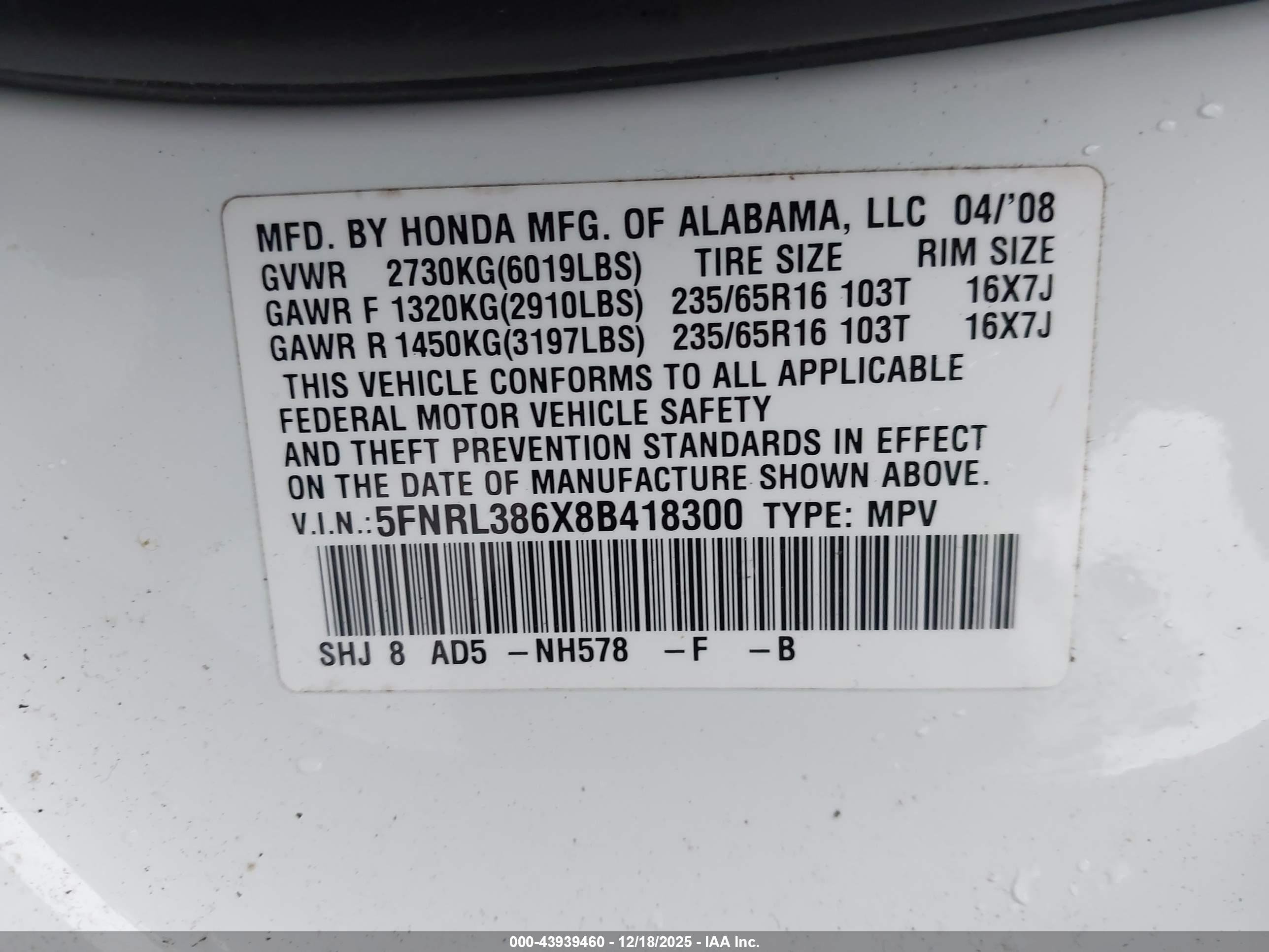 HONDA ODYSSEY image 9