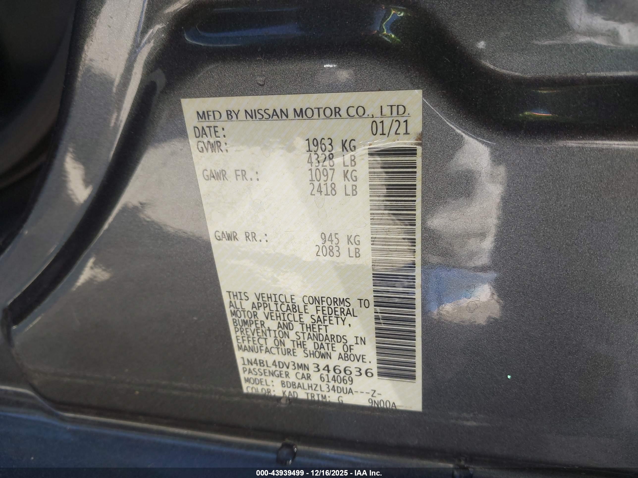 NISSAN ALTIMA image 9