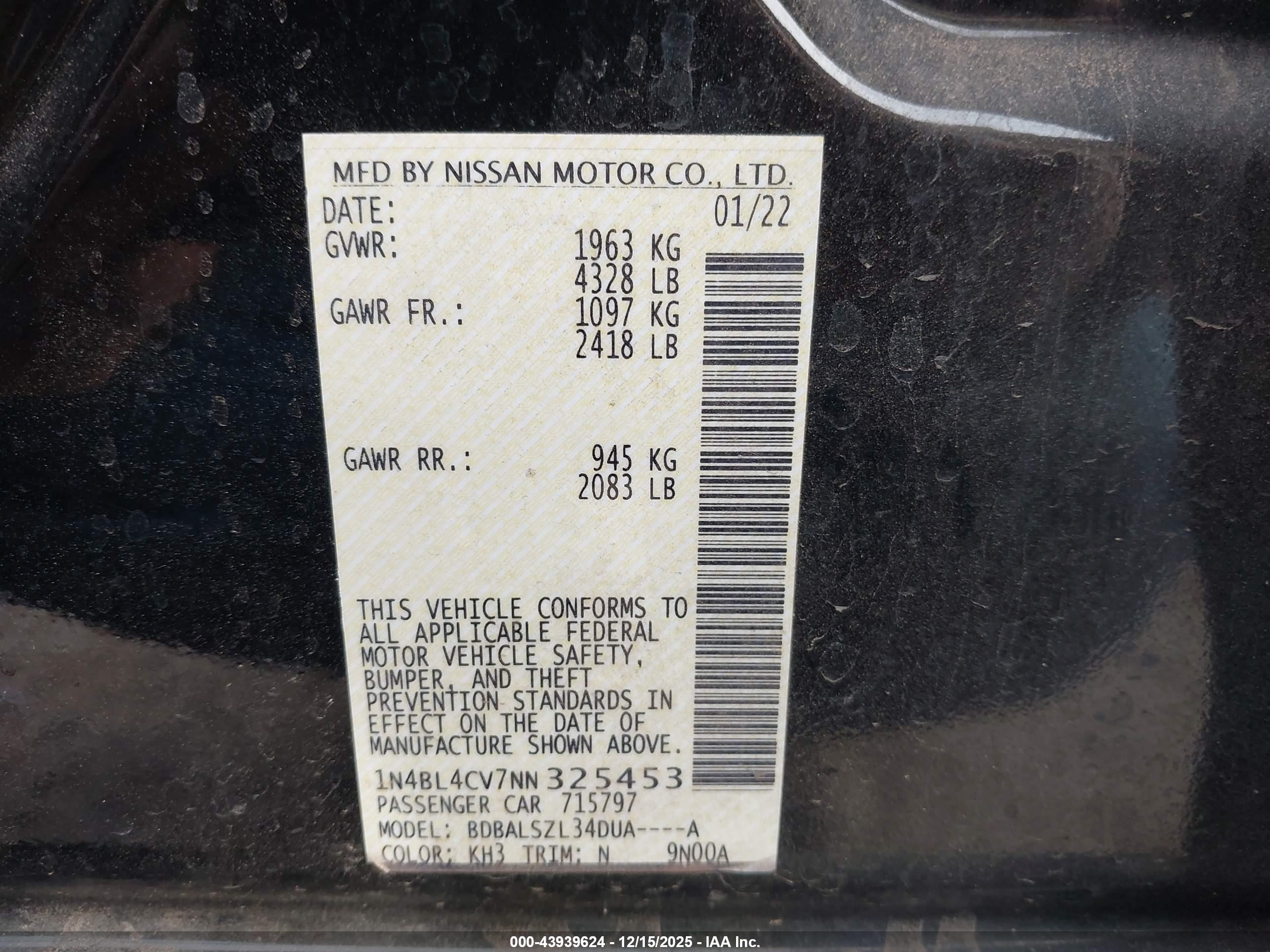 NISSAN ALTIMA image 9