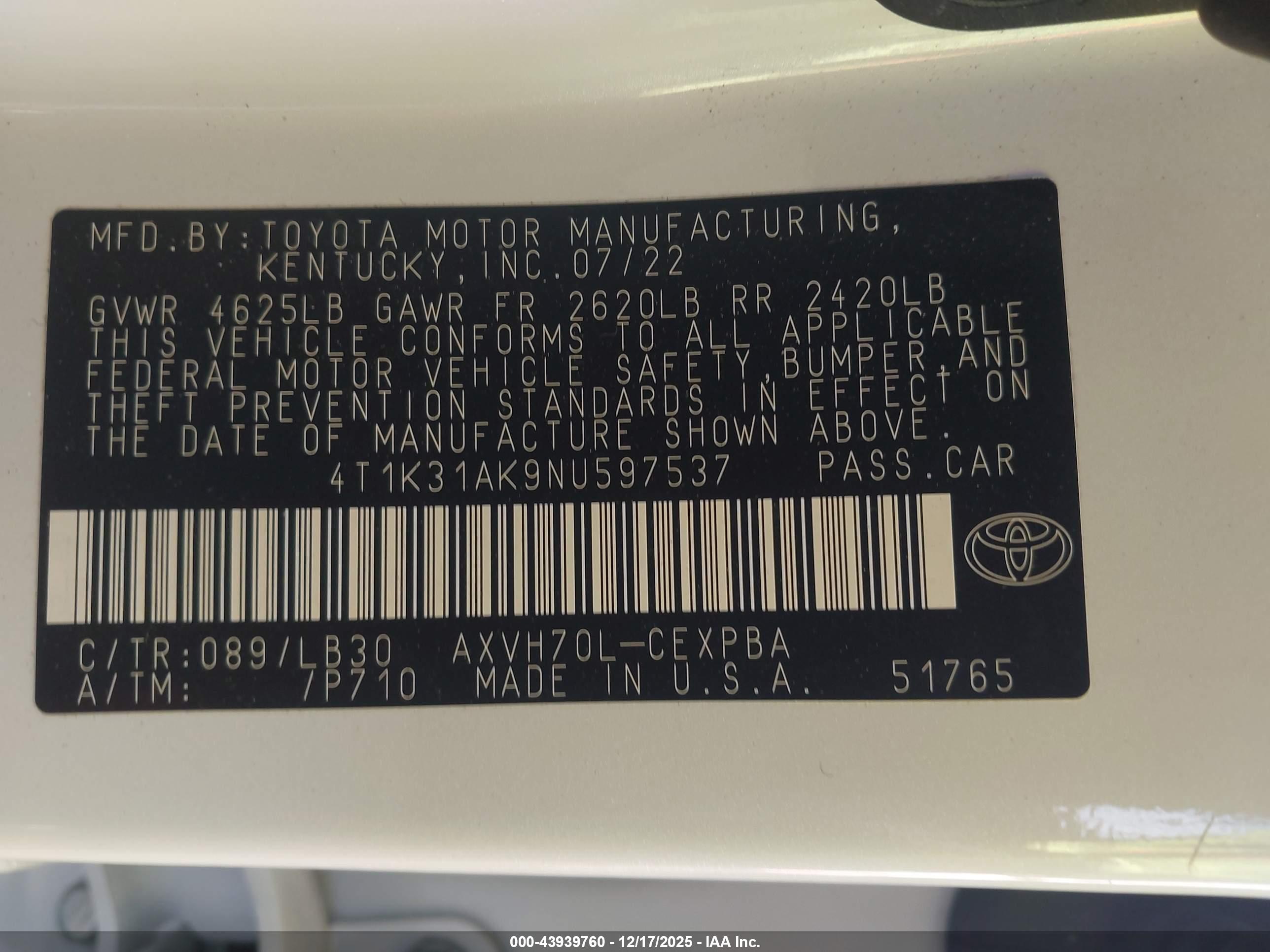 TOYOTA CAMRY image 9
