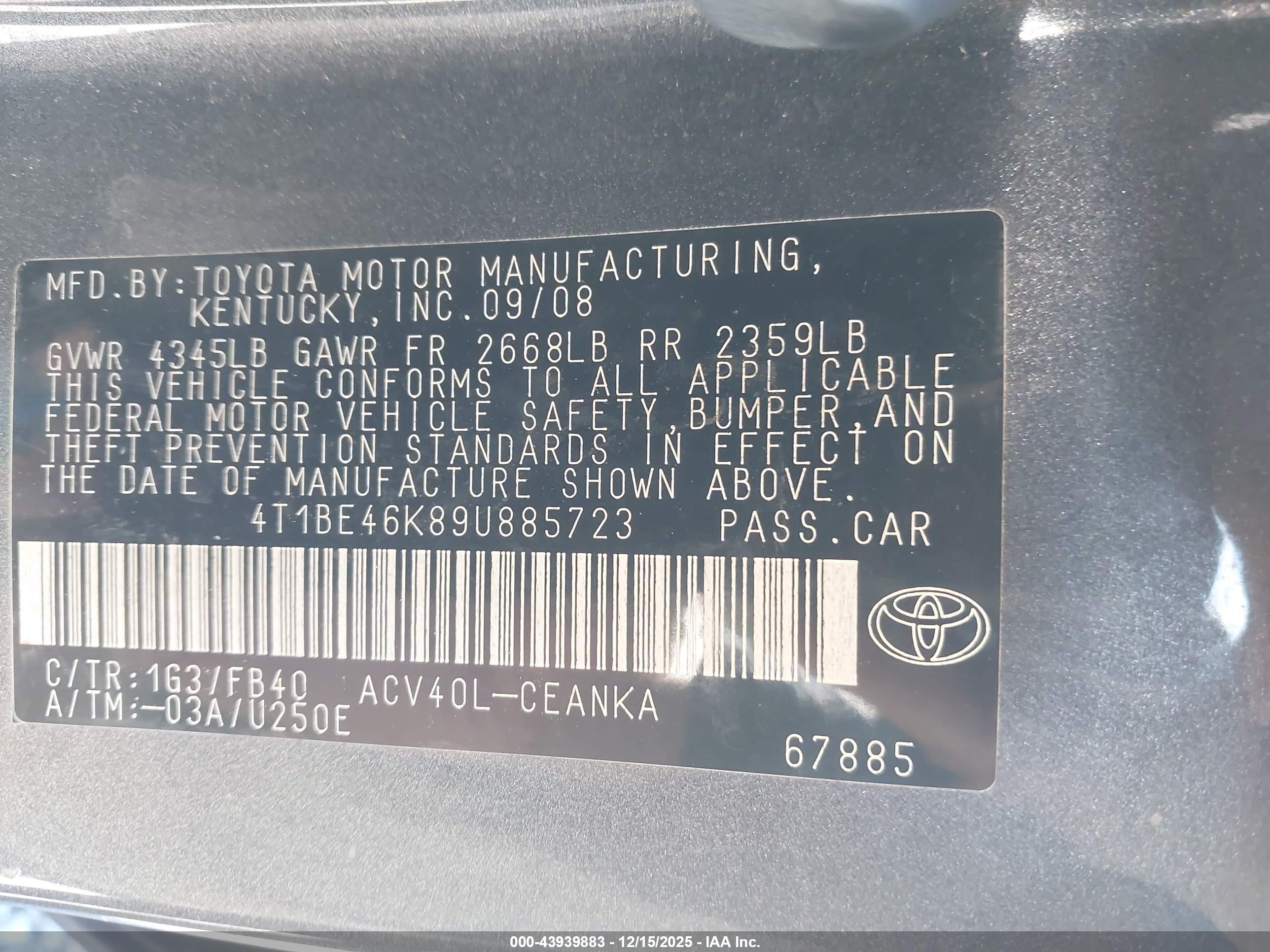 TOYOTA CAMRY image 9