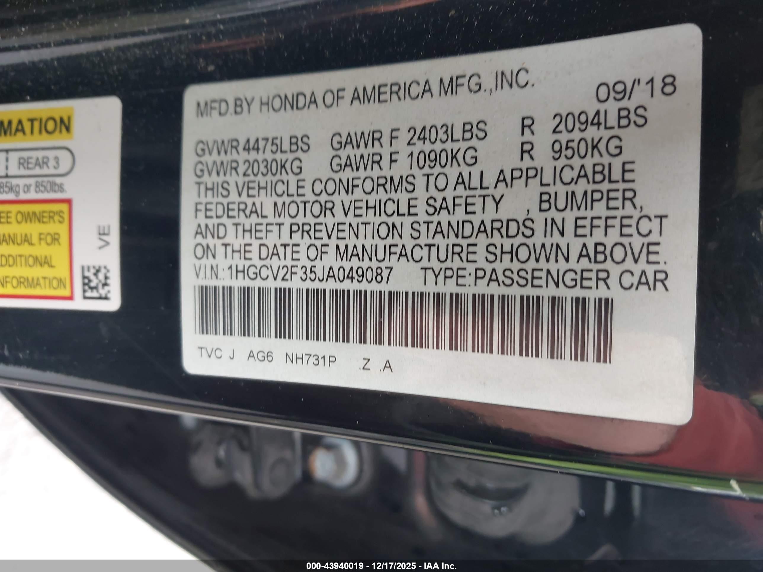 HONDA ACCORD image 9