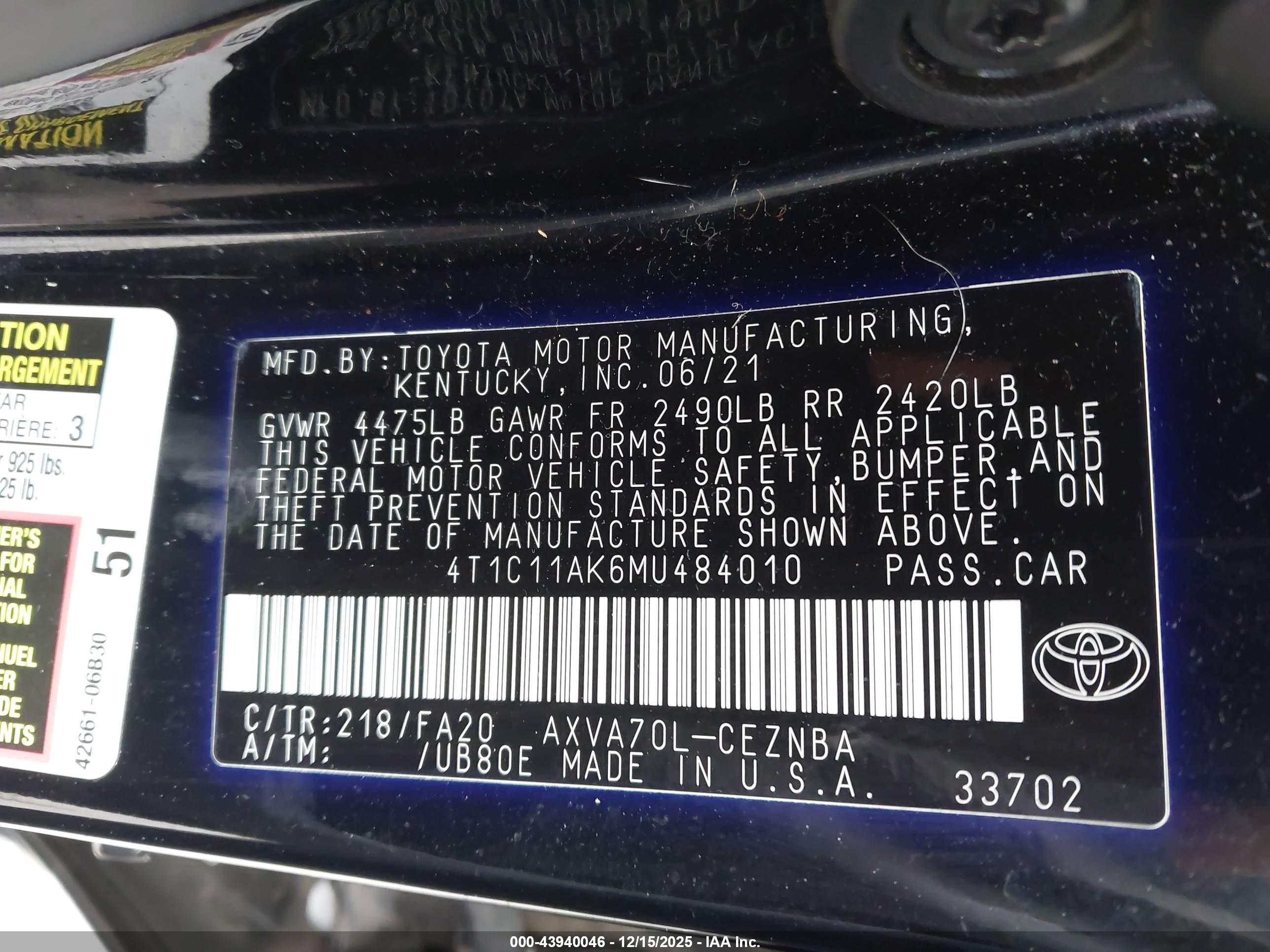 TOYOTA CAMRY image 9