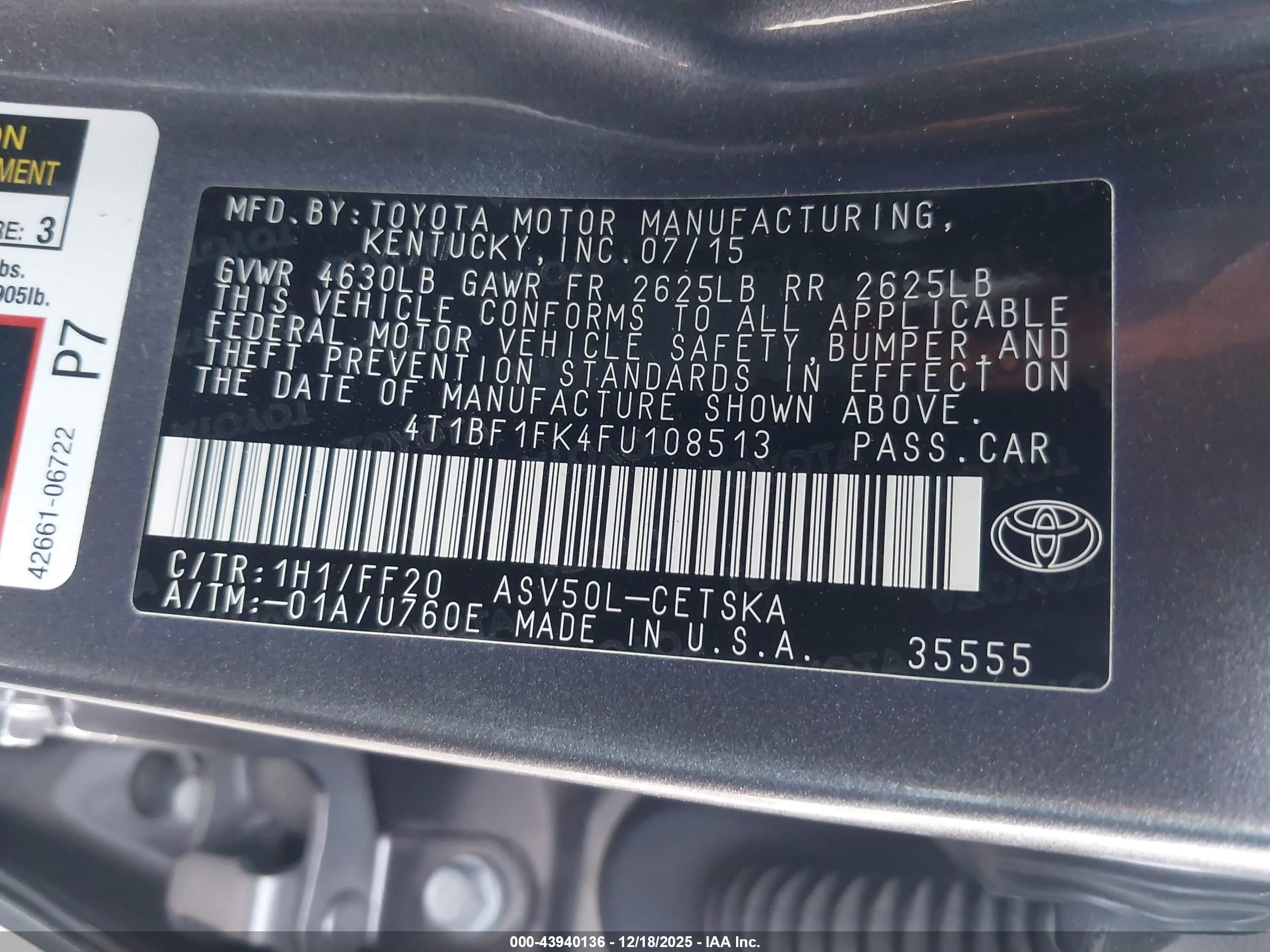 TOYOTA CAMRY image 9