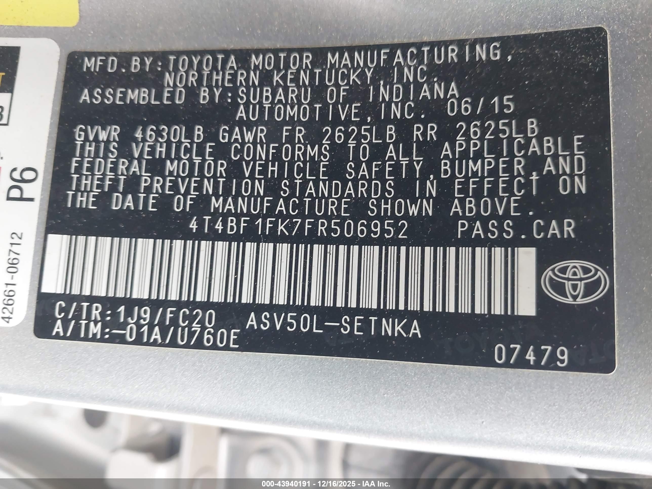 TOYOTA CAMRY image 9
