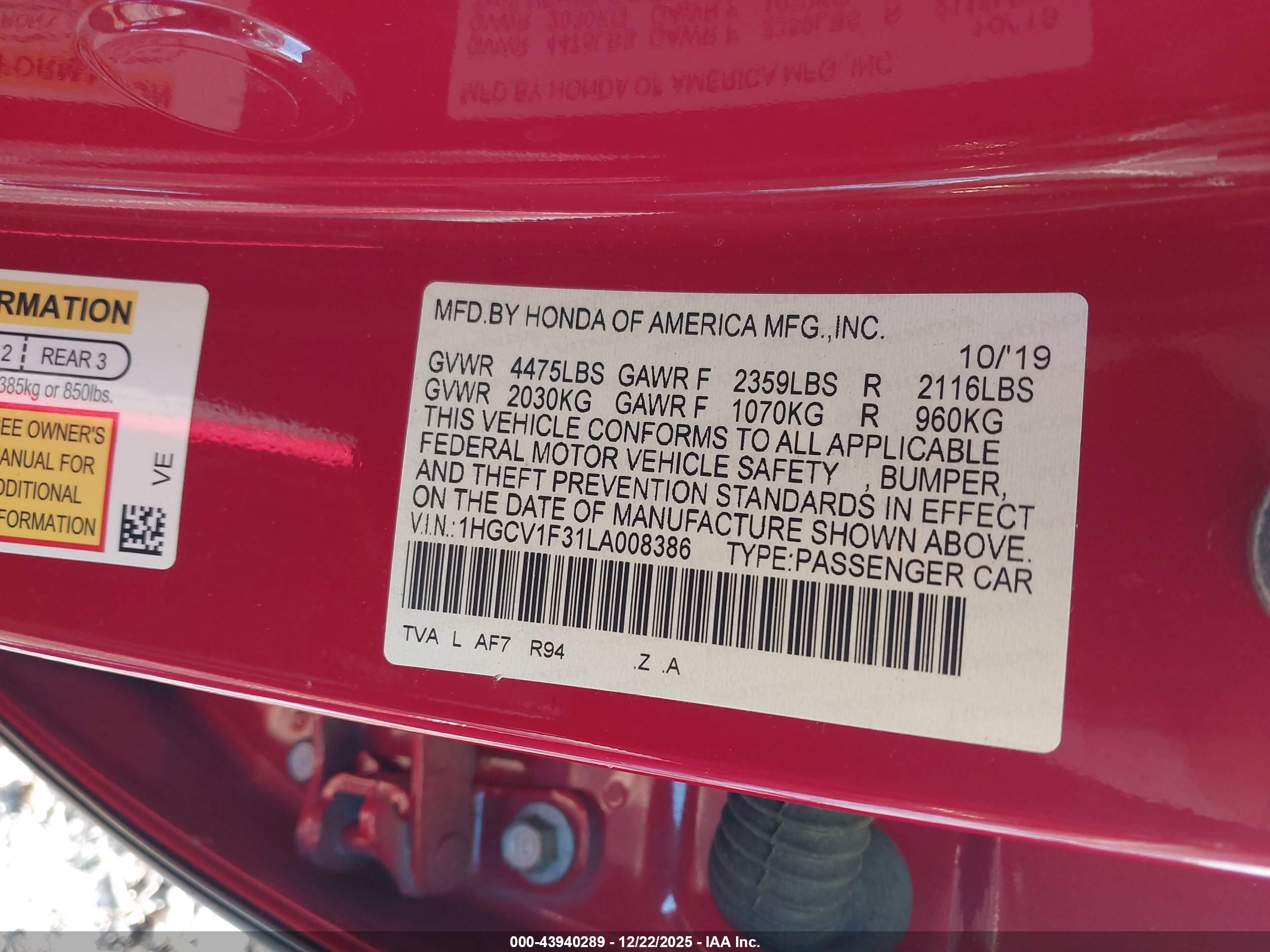 HONDA ACCORD image 9