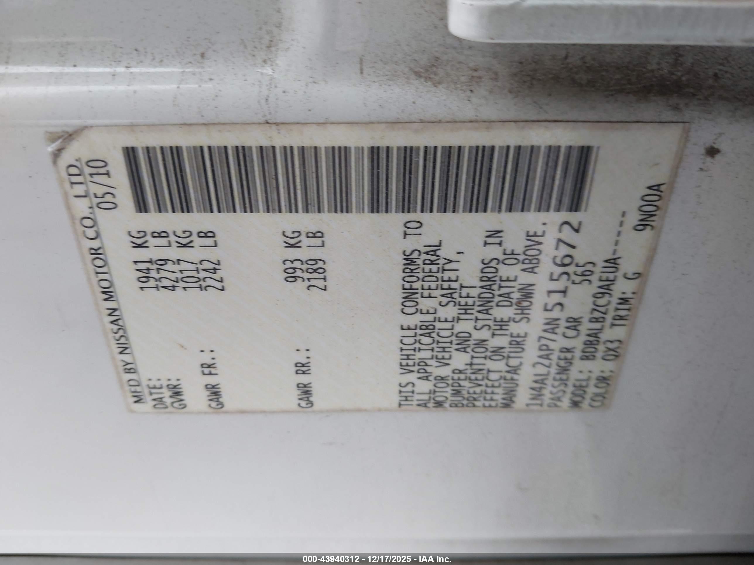 NISSAN ALTIMA image 9