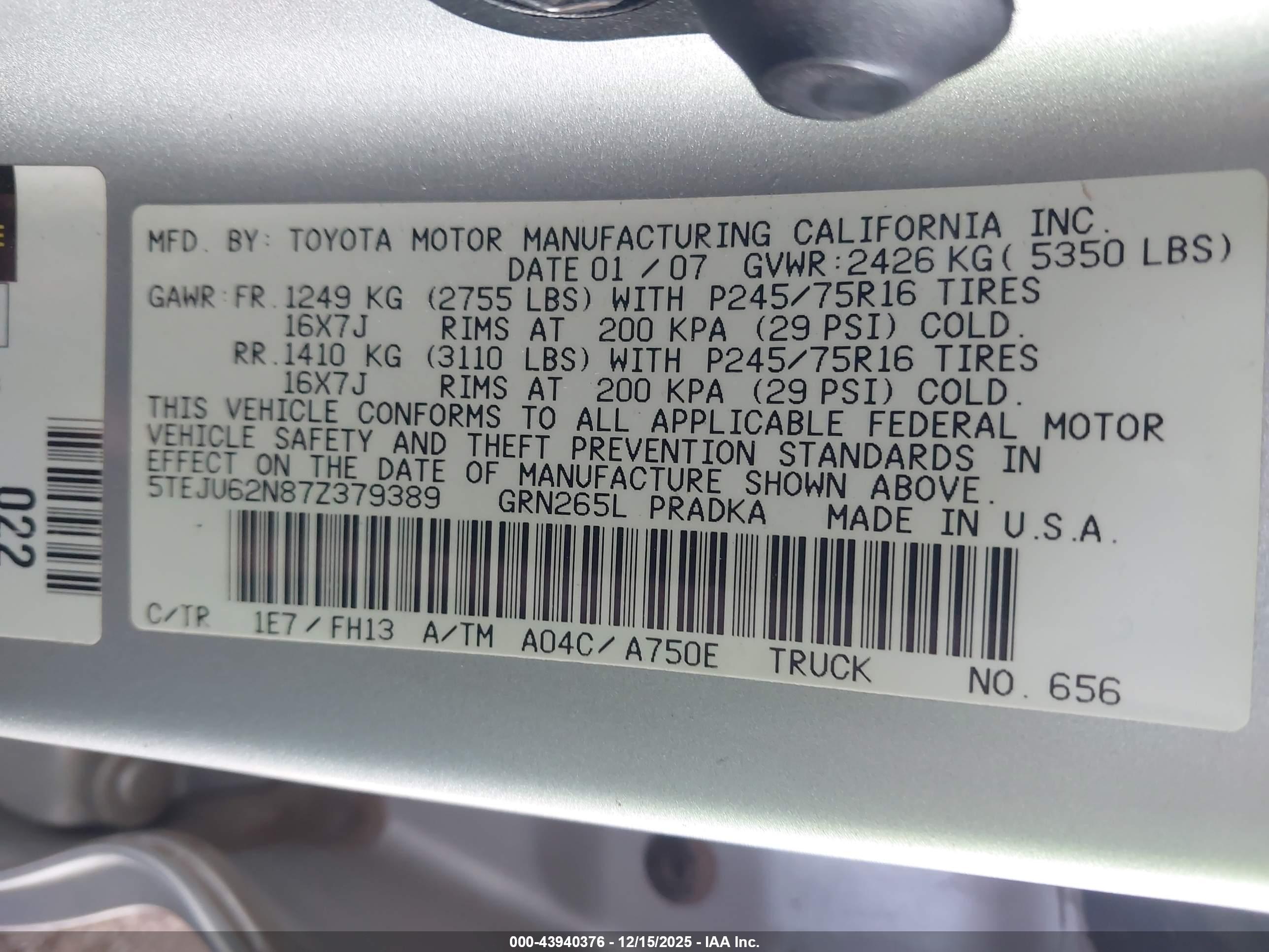 TOYOTA TACOMA image 9
