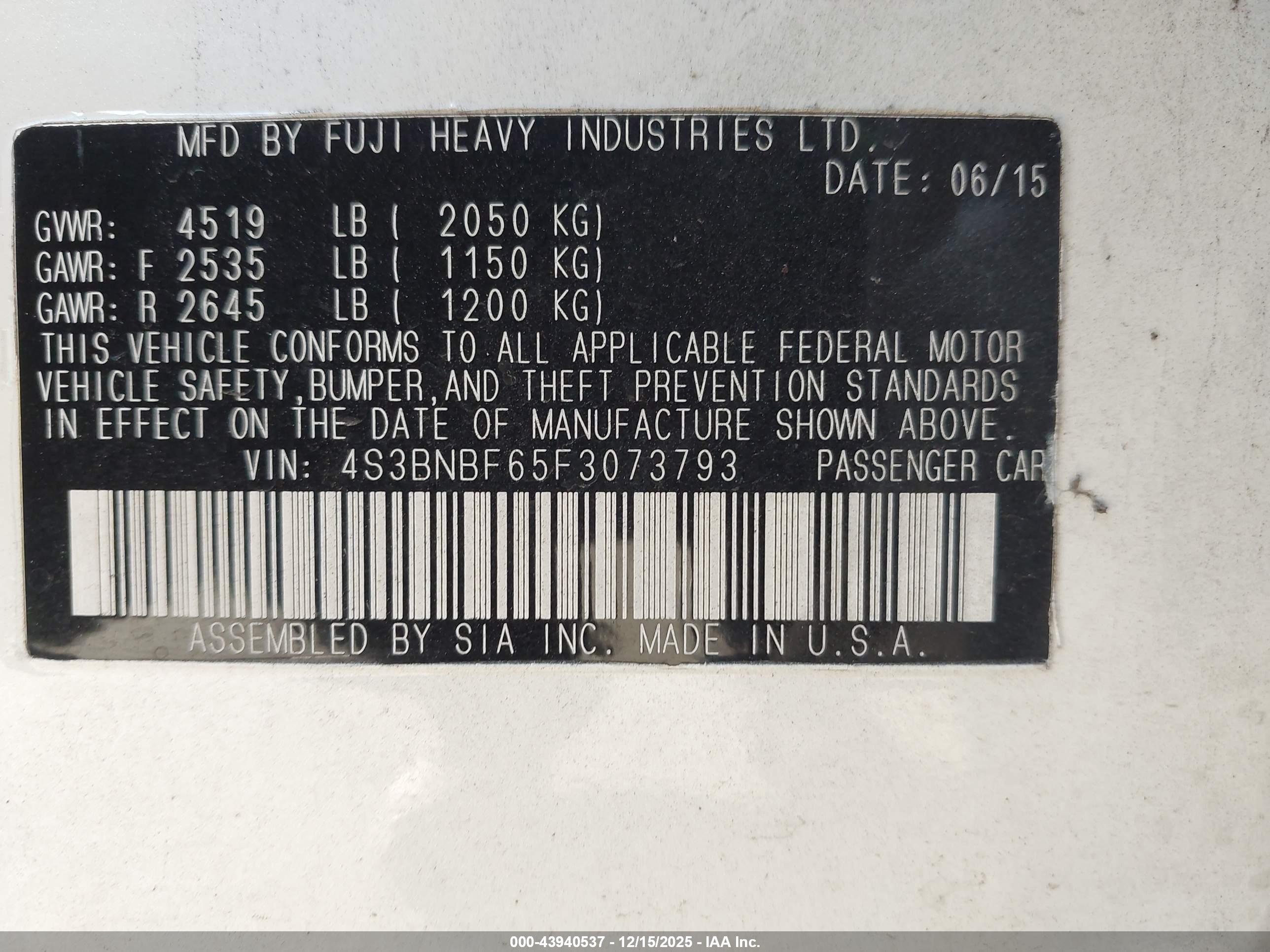 SUBARU LEGACY image 9