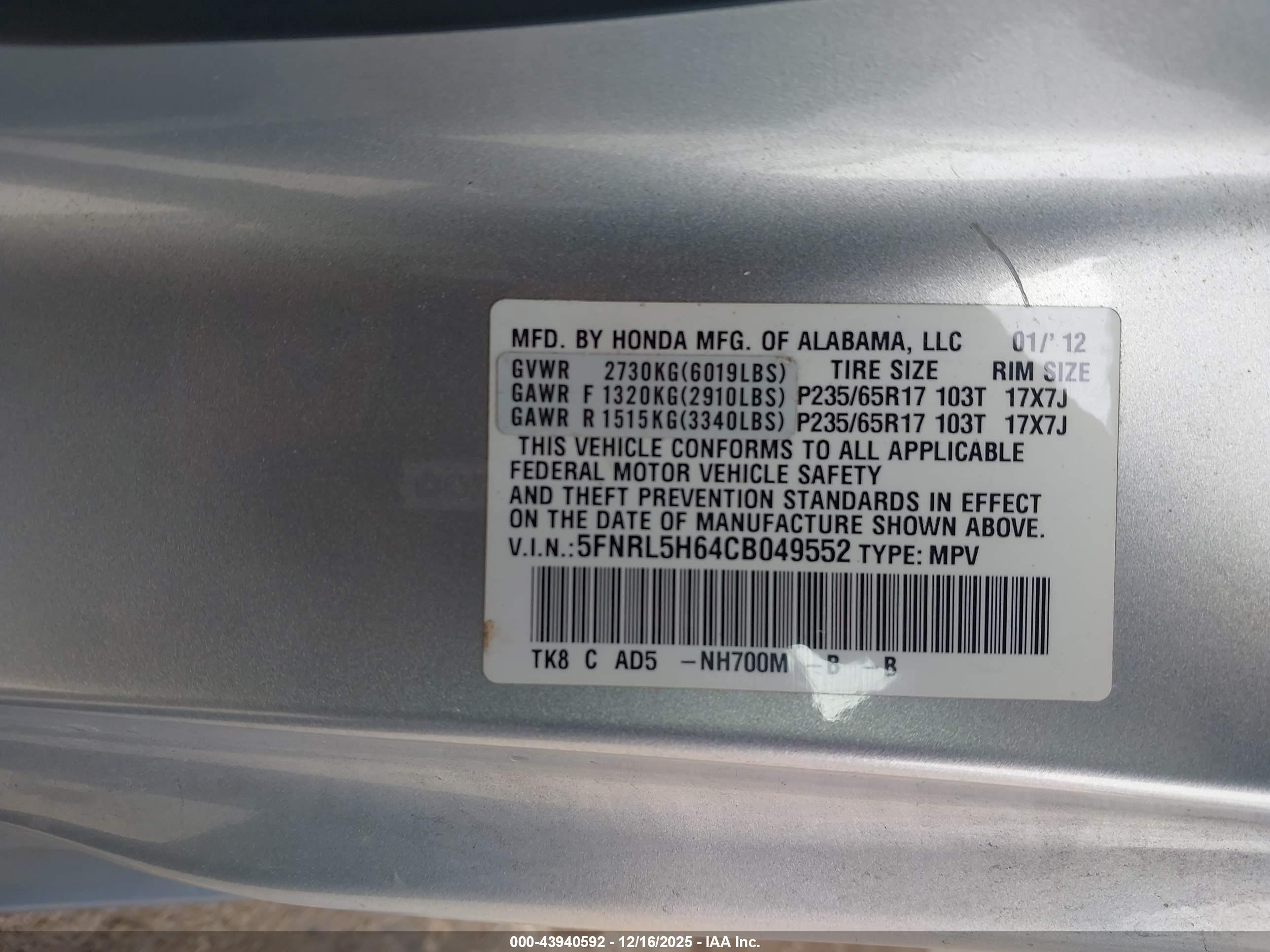 HONDA ODYSSEY image 9