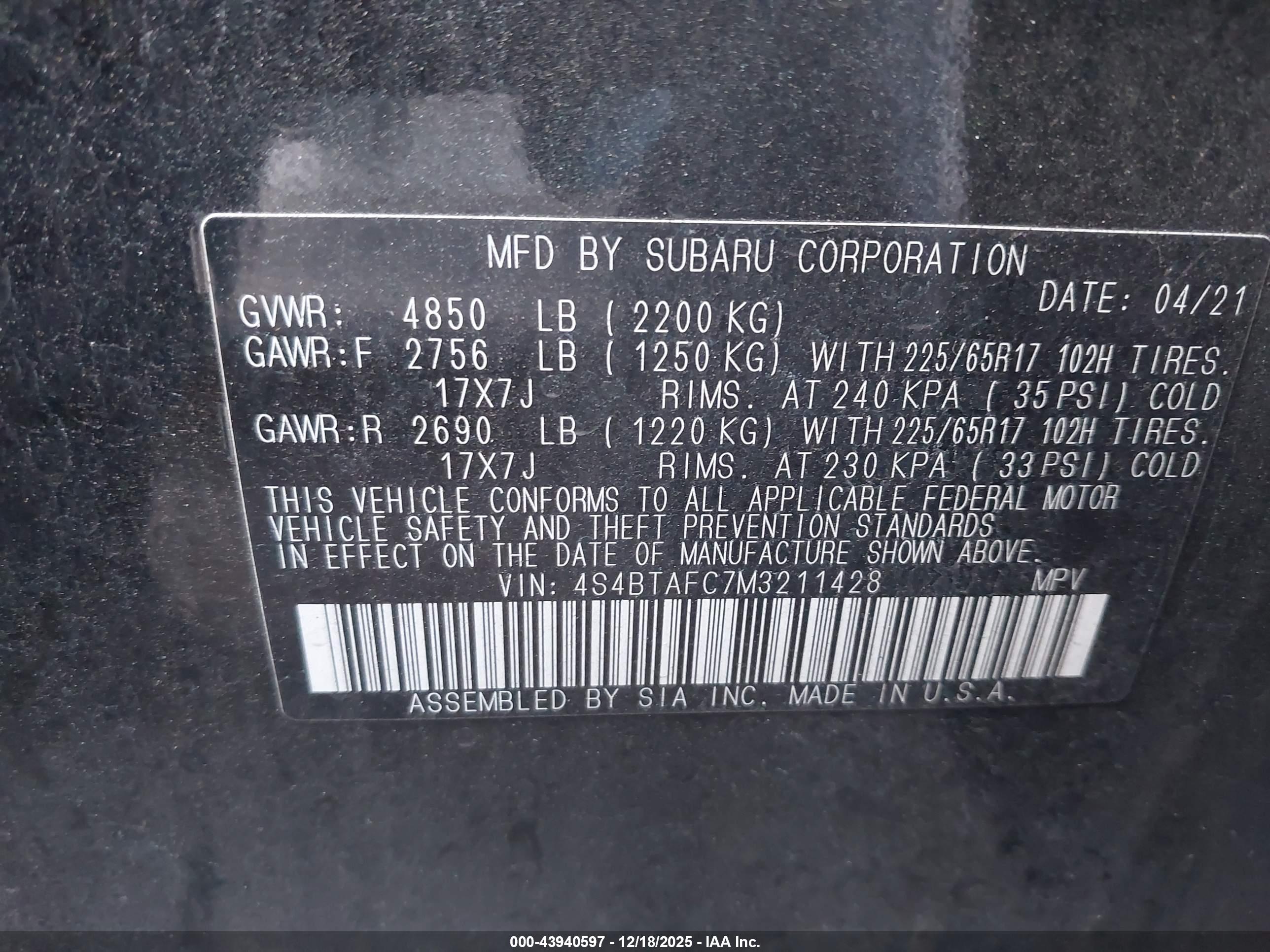 SUBARU OUTBACK image 9