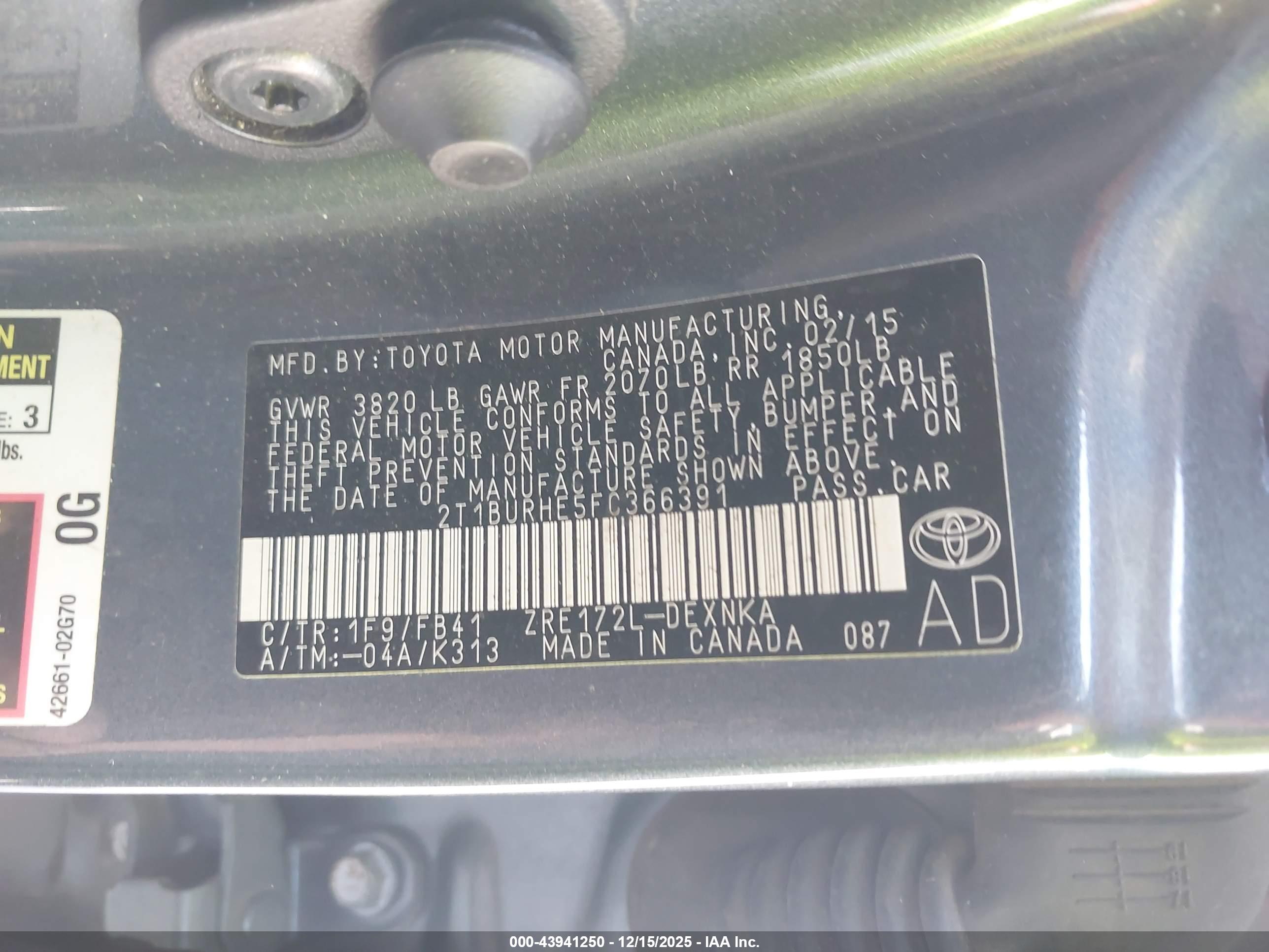 TOYOTA COROLLA image 9