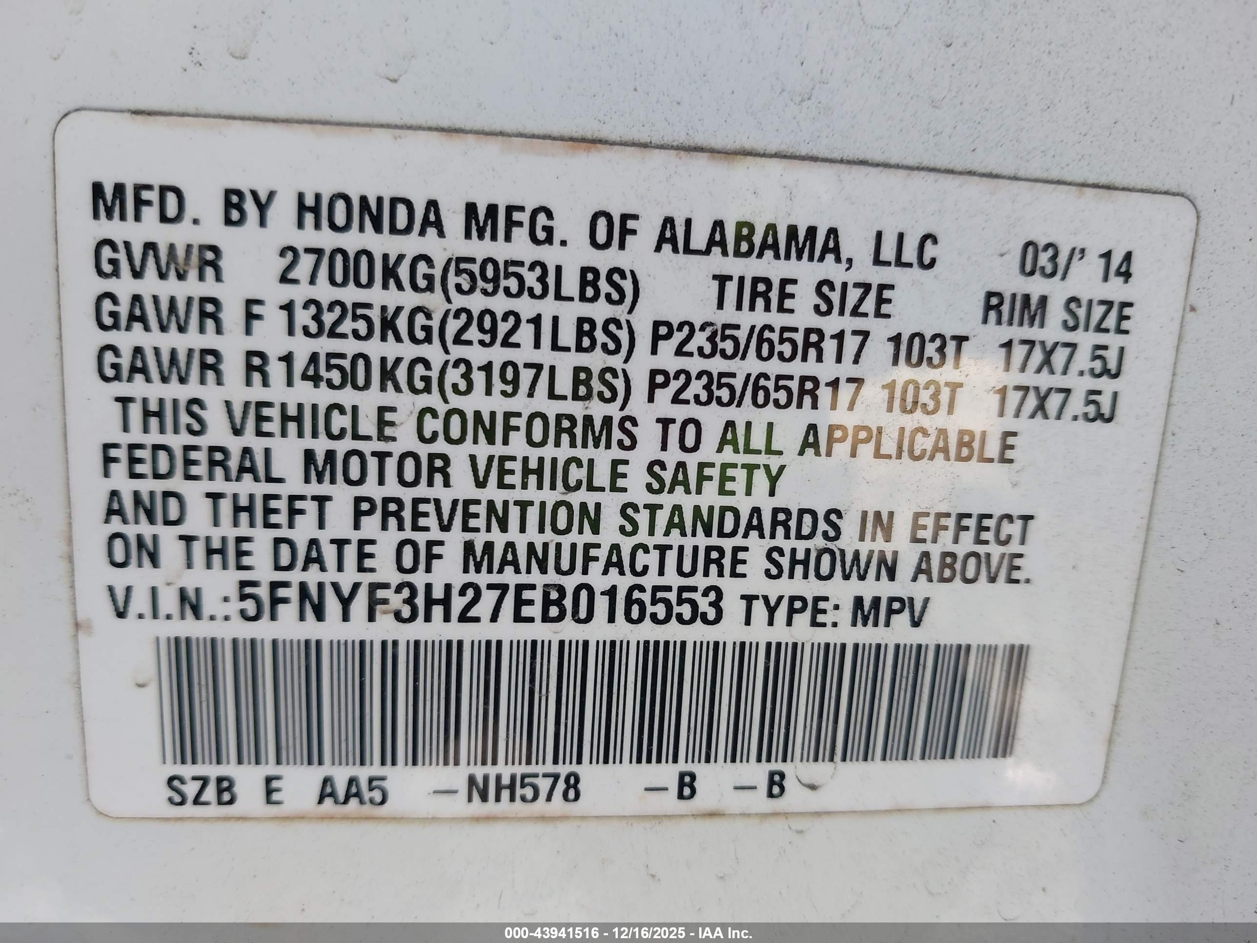 HONDA PILOT image 9