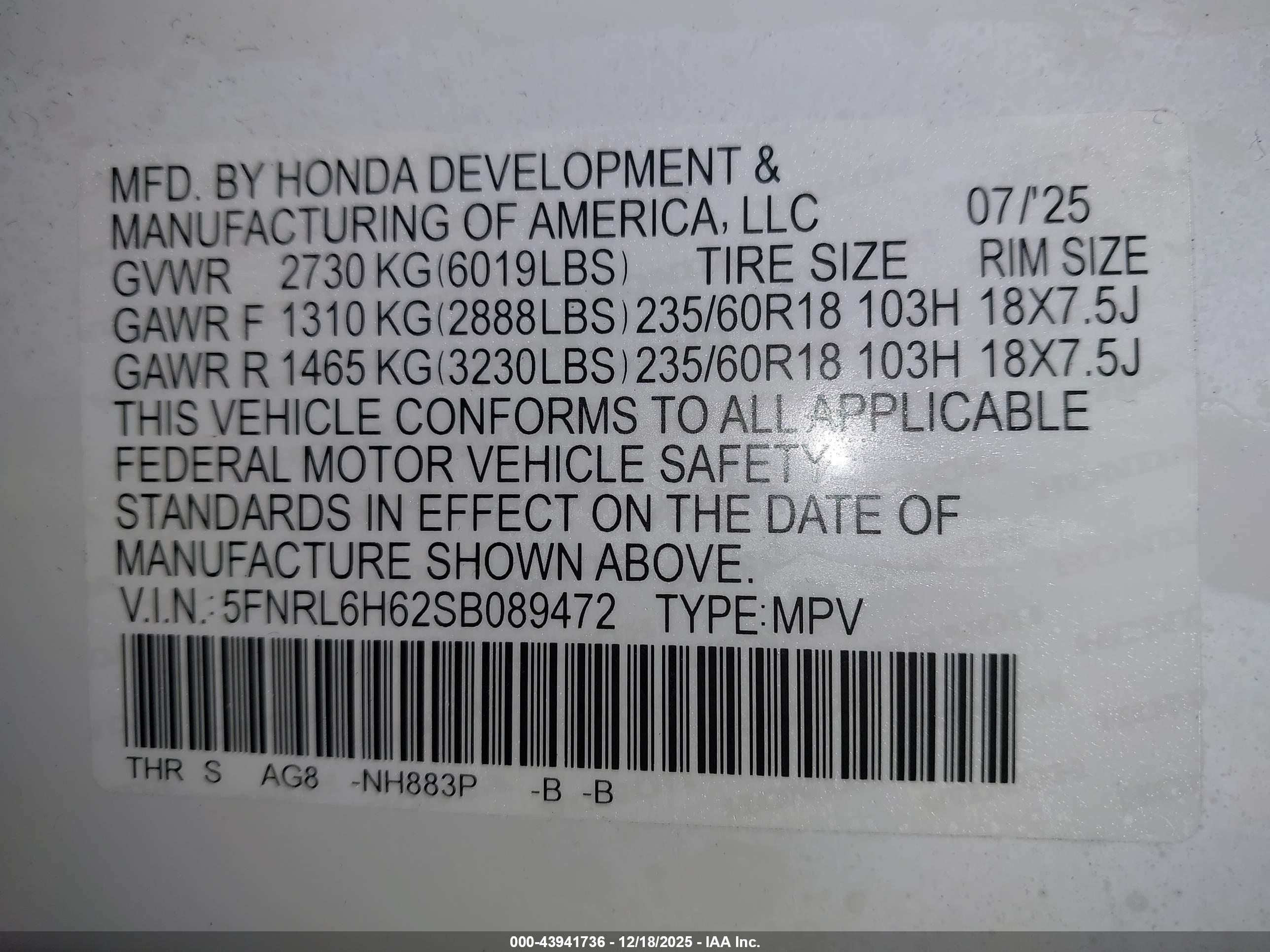 HONDA ODYSSEY image 9
