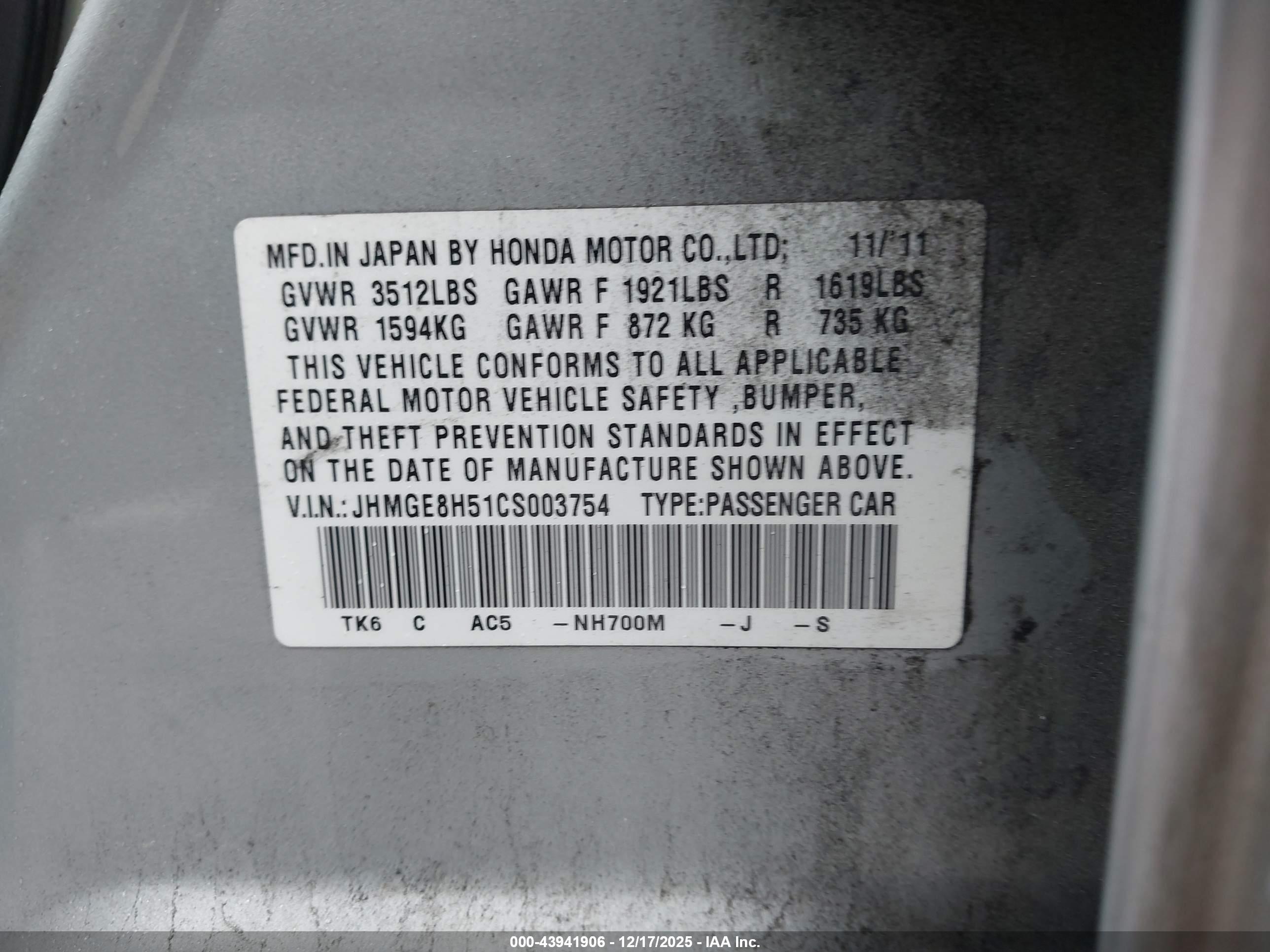 HONDA FIT image 9