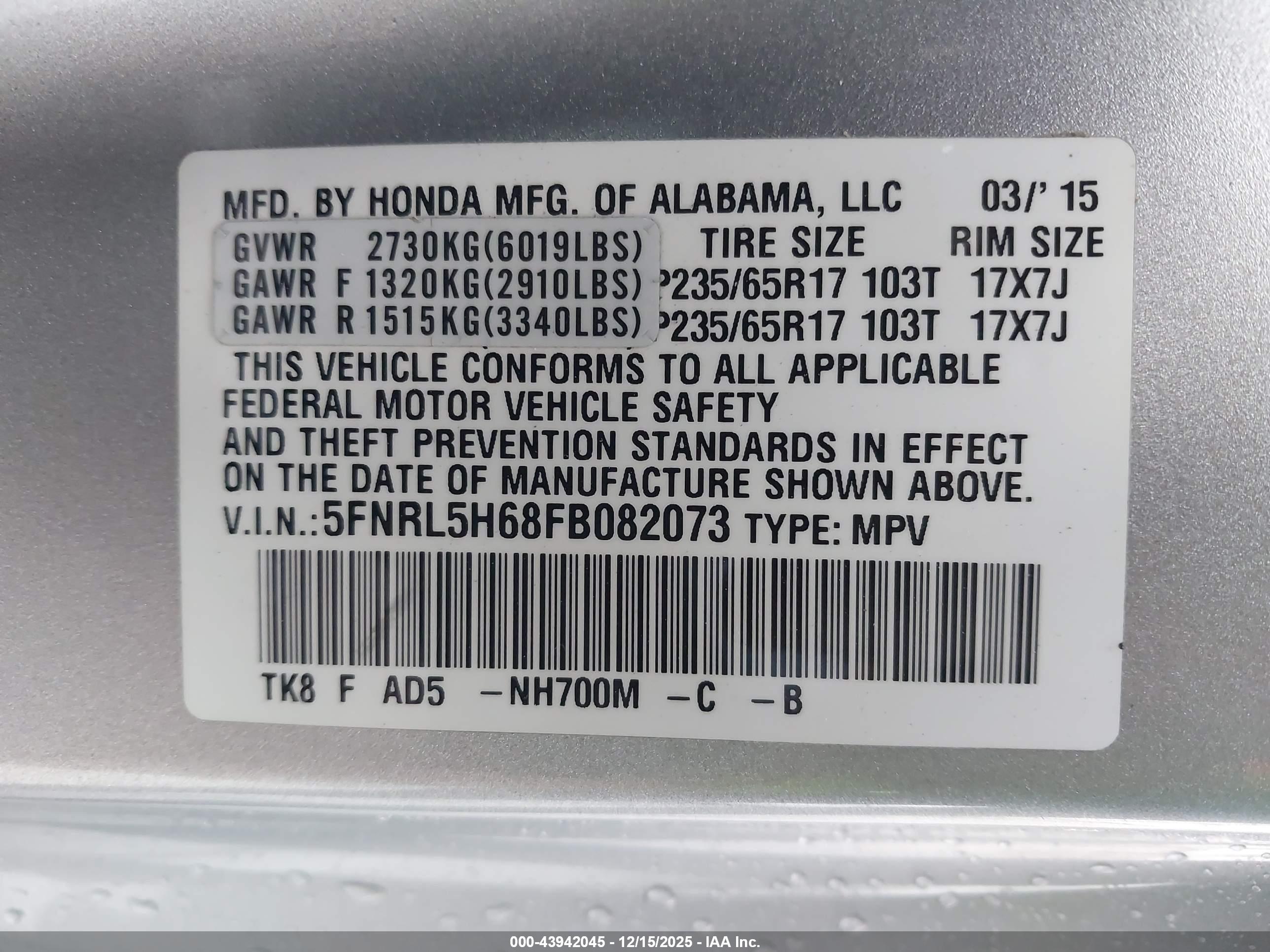 HONDA ODYSSEY image 9