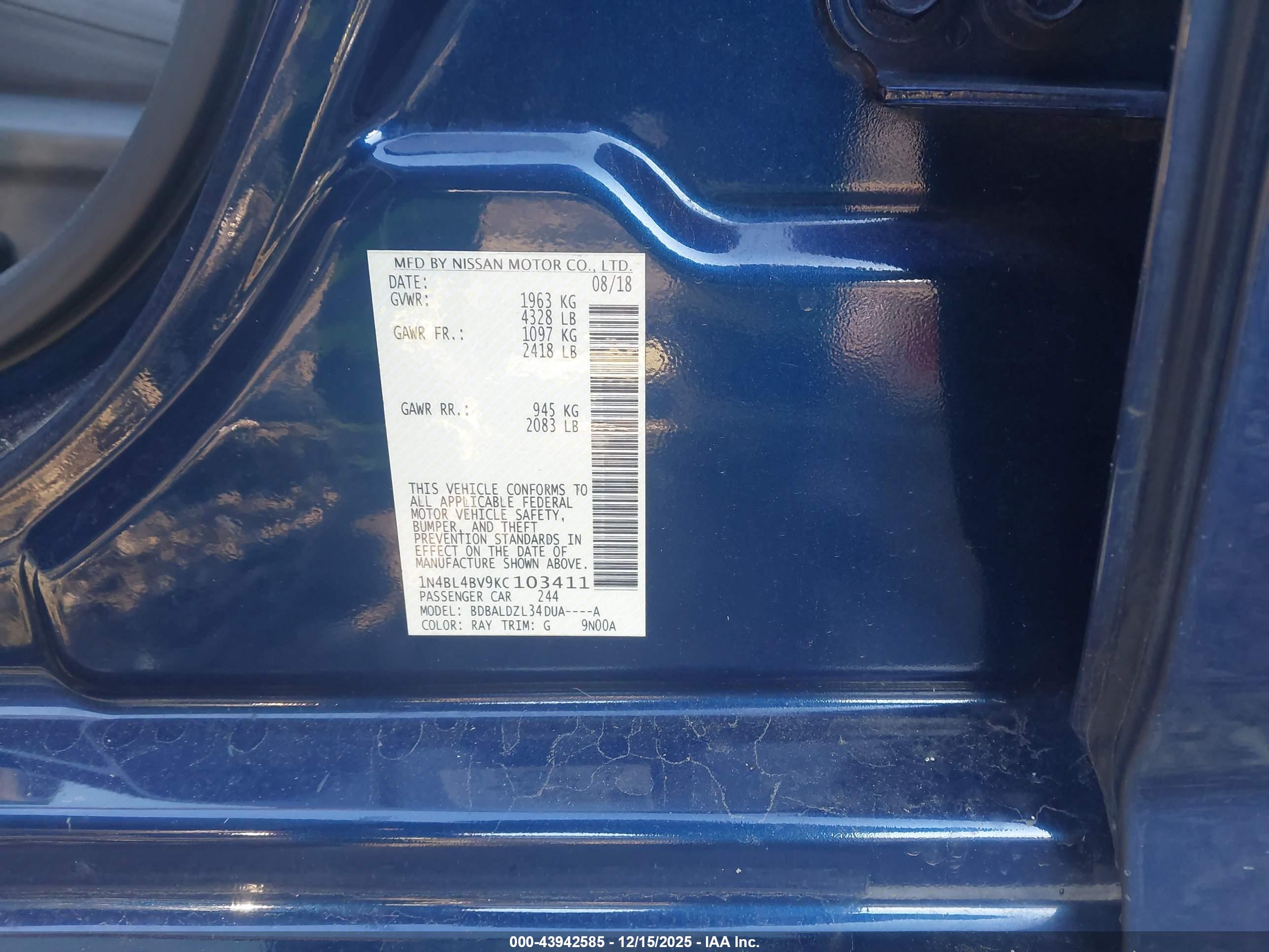 NISSAN ALTIMA image 9
