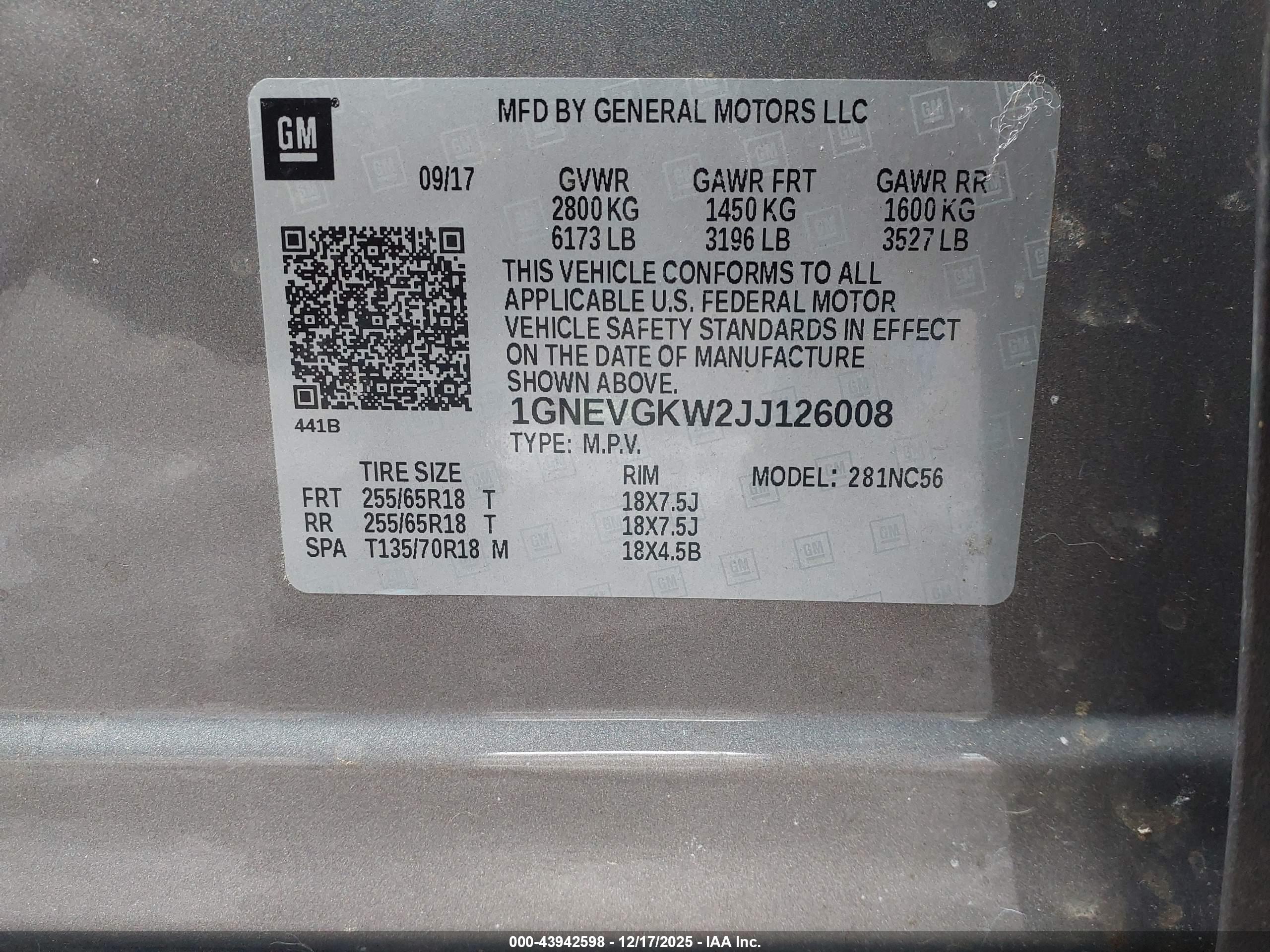 CHEVROLET TRAVERSE image 9