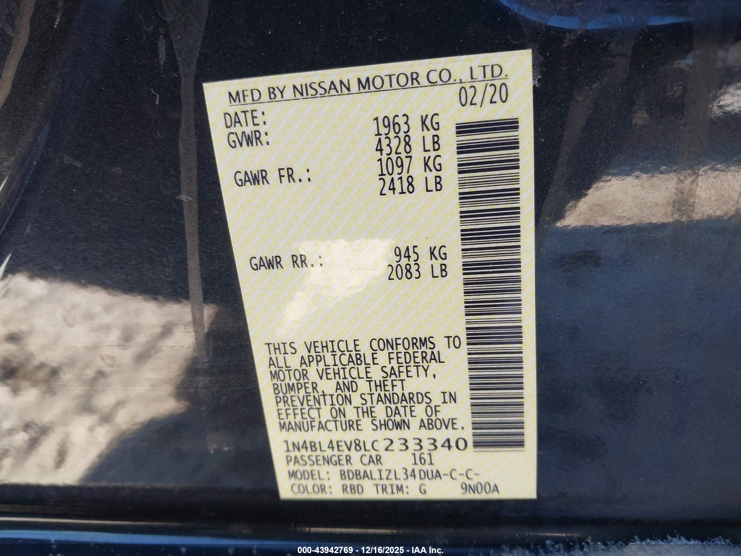 NISSAN ALTIMA image 9