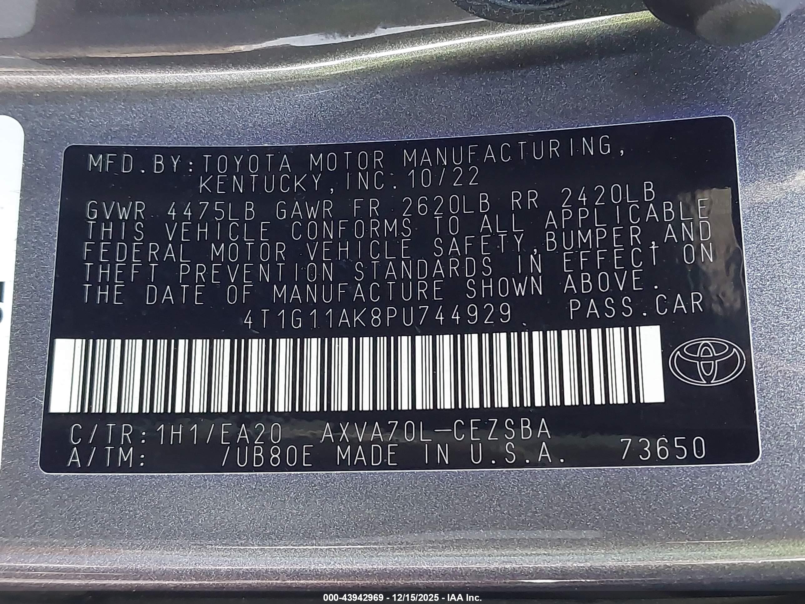 TOYOTA CAMRY image 9