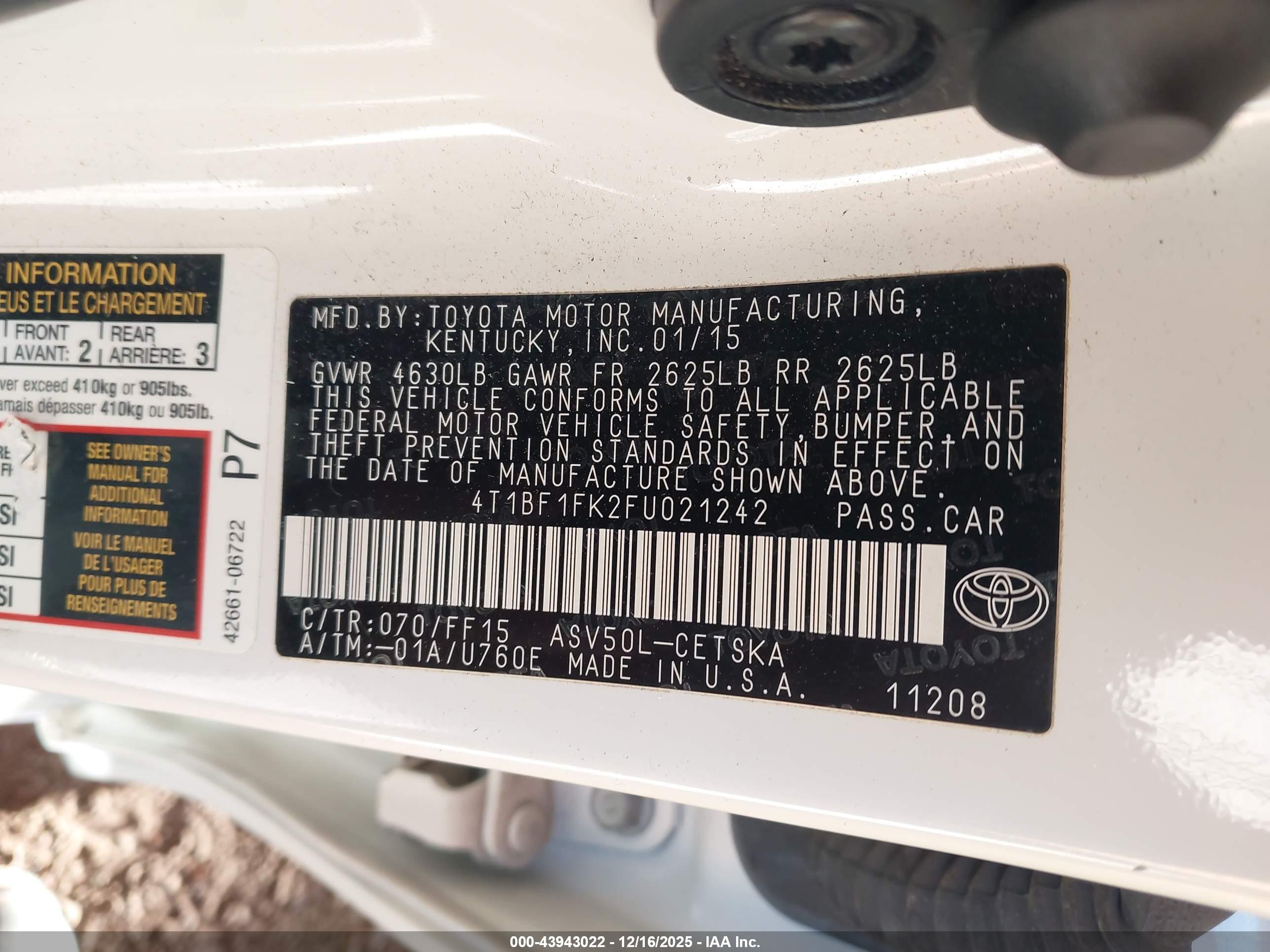 TOYOTA CAMRY image 9