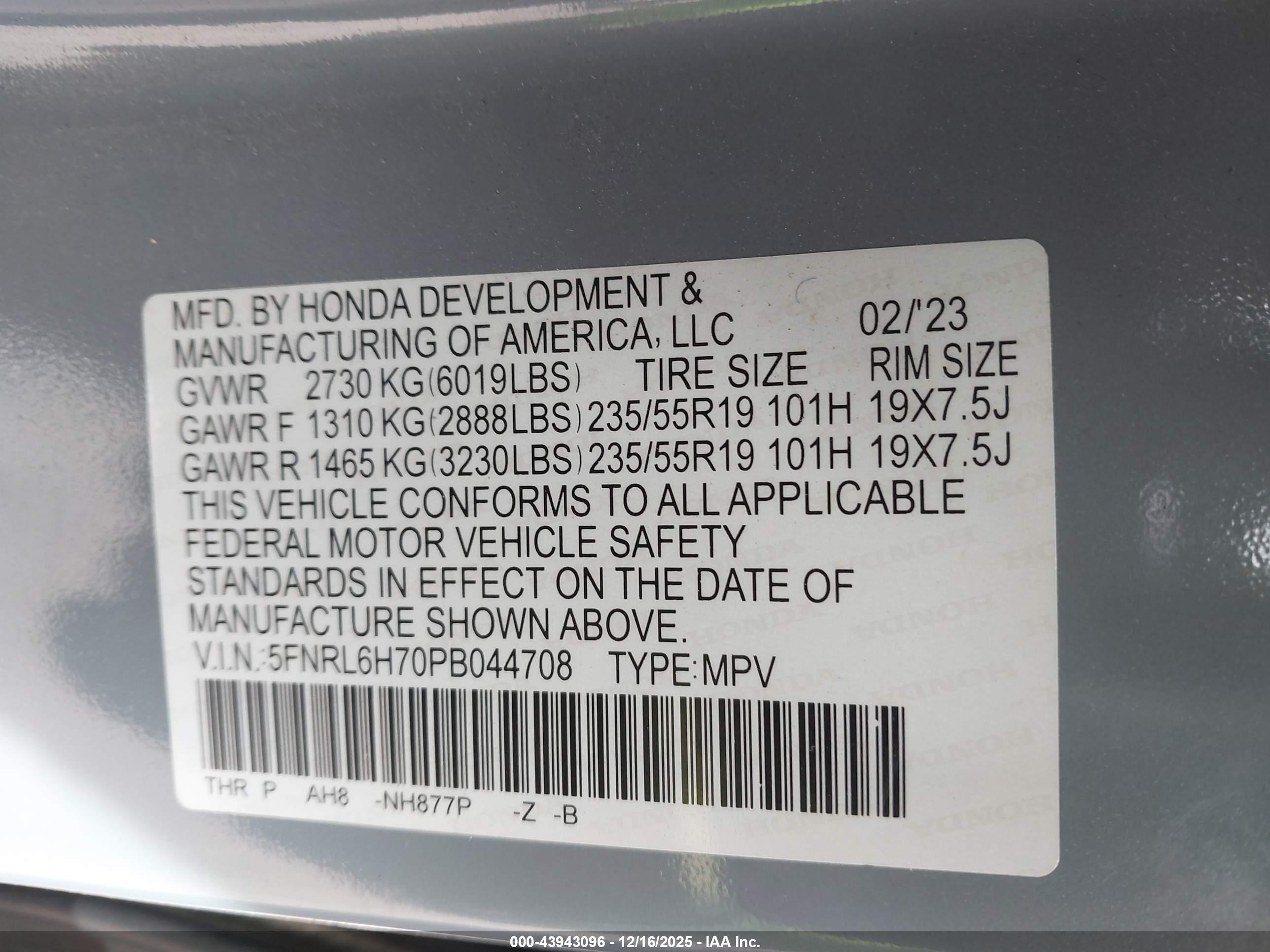 HONDA ODYSSEY image 9