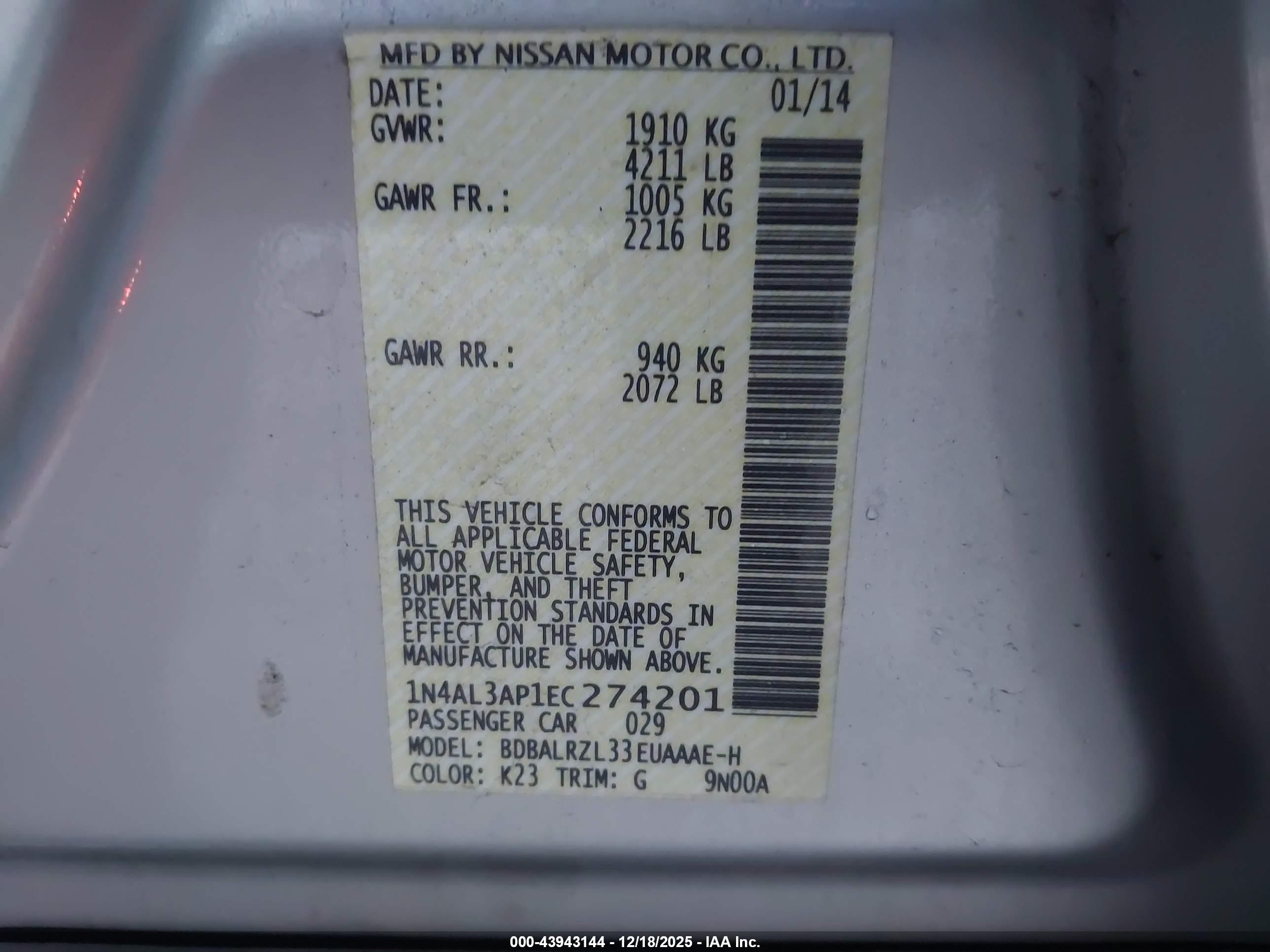 NISSAN ALTIMA image 9