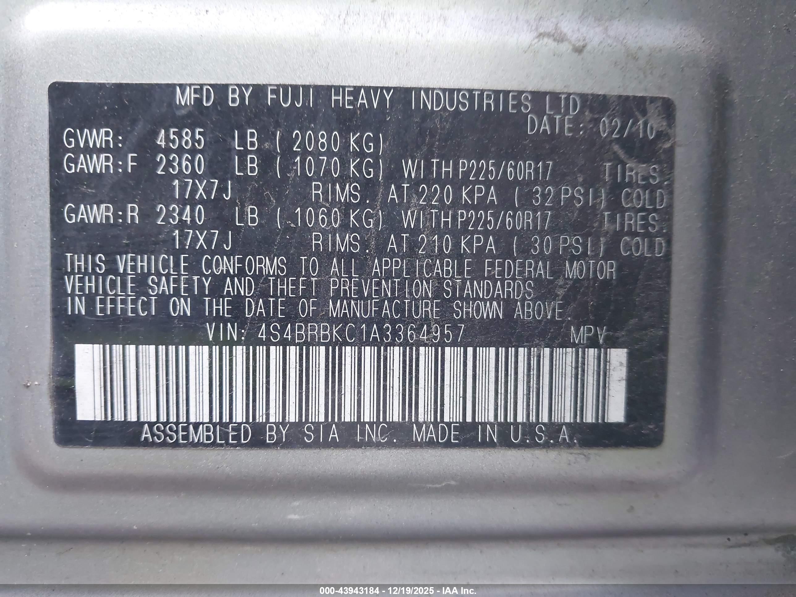 SUBARU OUTBACK image 9