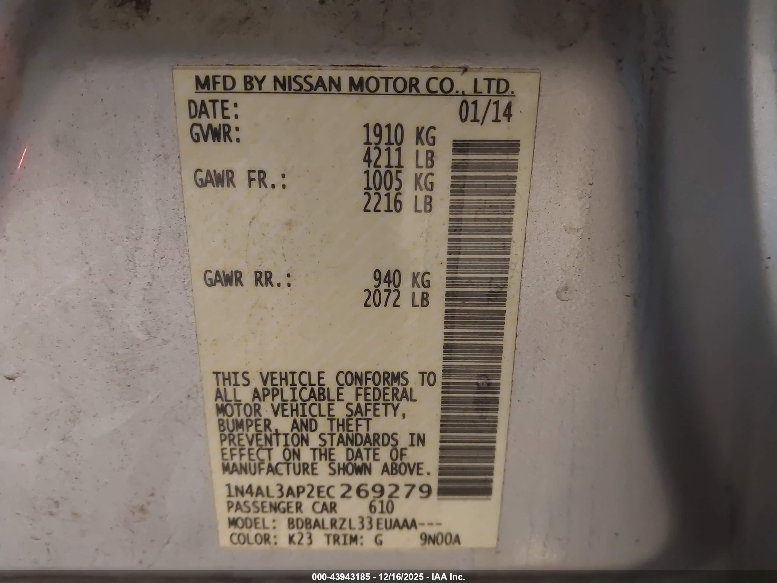 NISSAN ALTIMA image 9