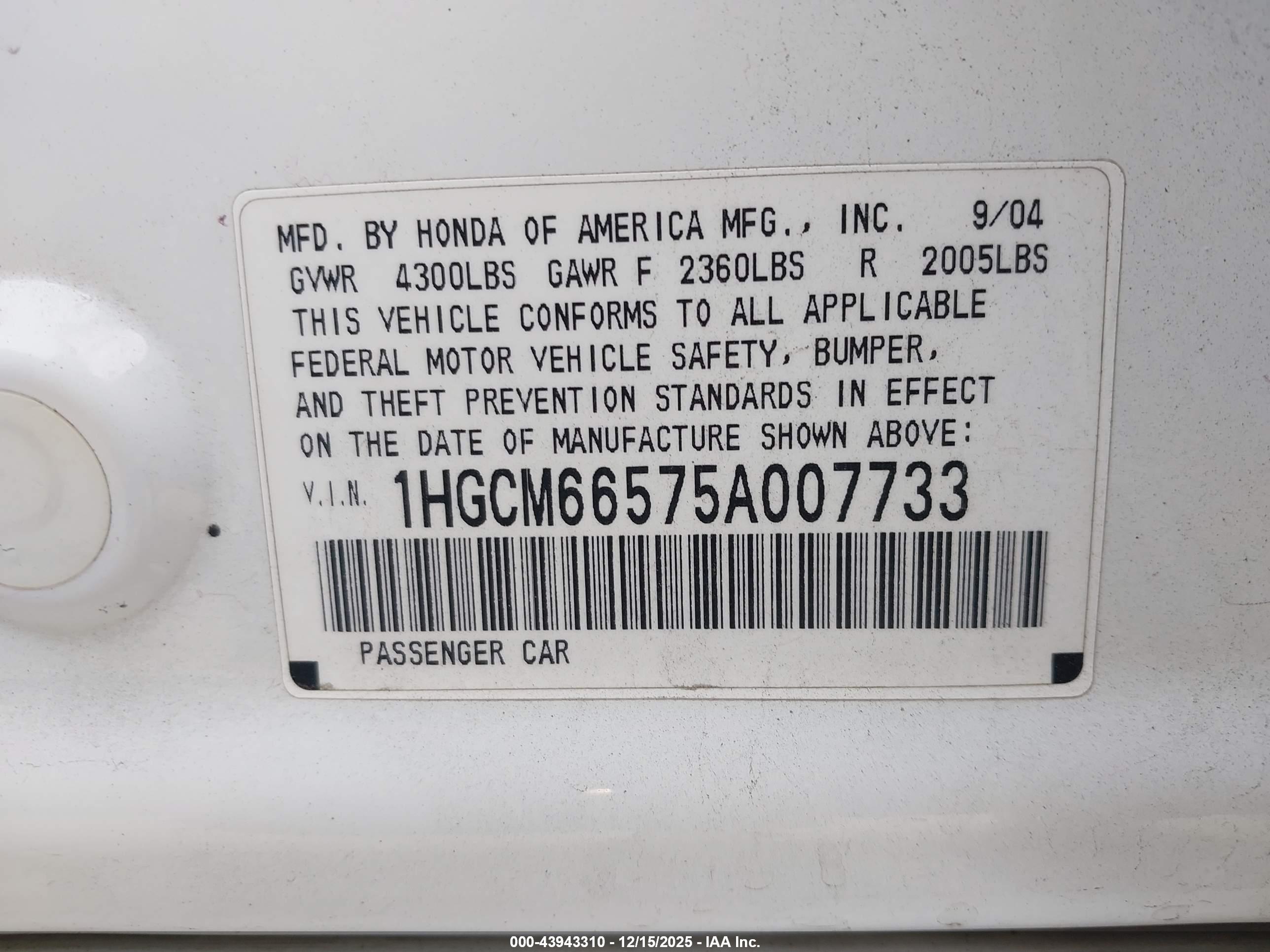 HONDA ACCORD image 9