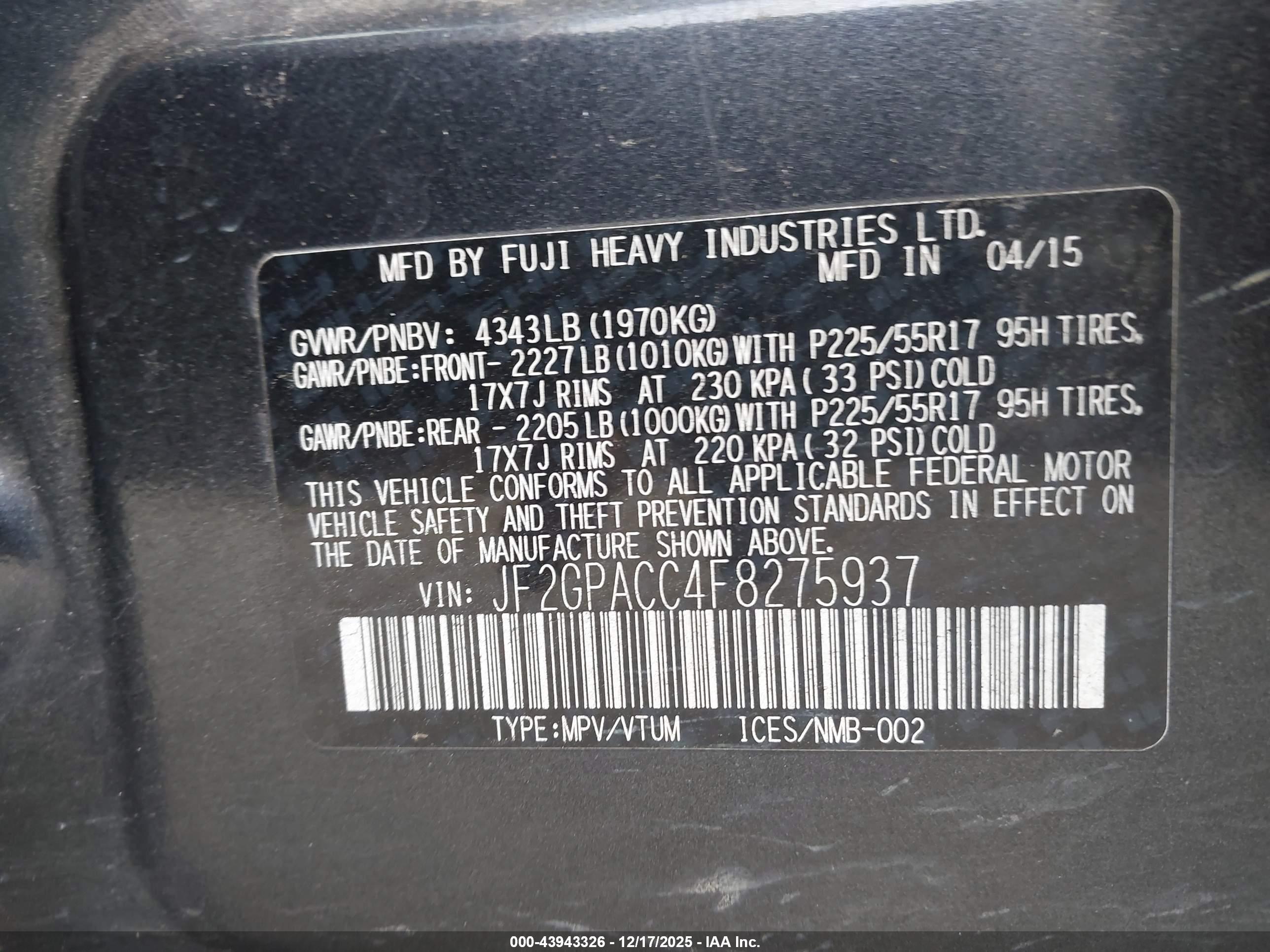 SUBARU XV image 9