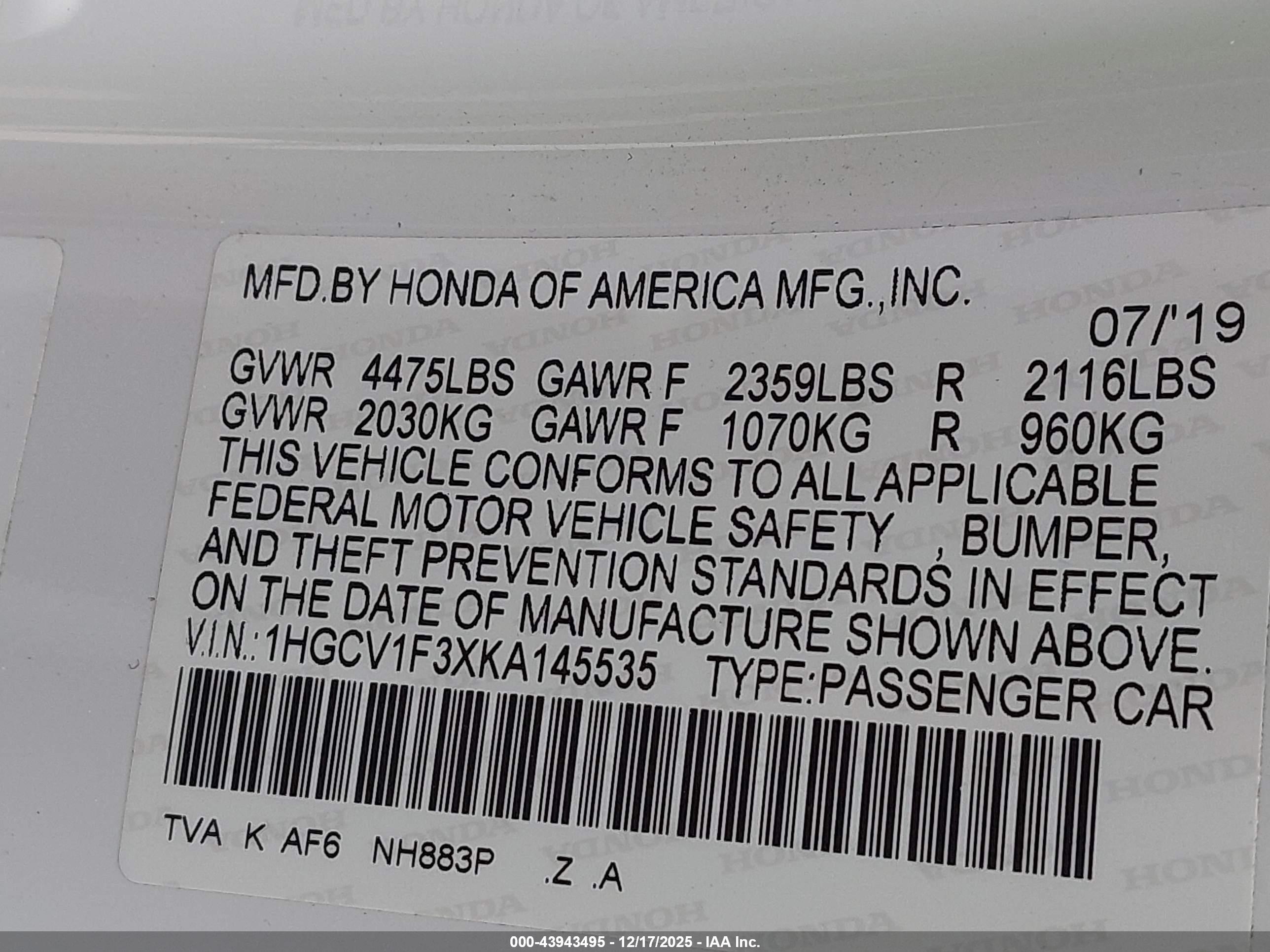 HONDA ACCORD image 9