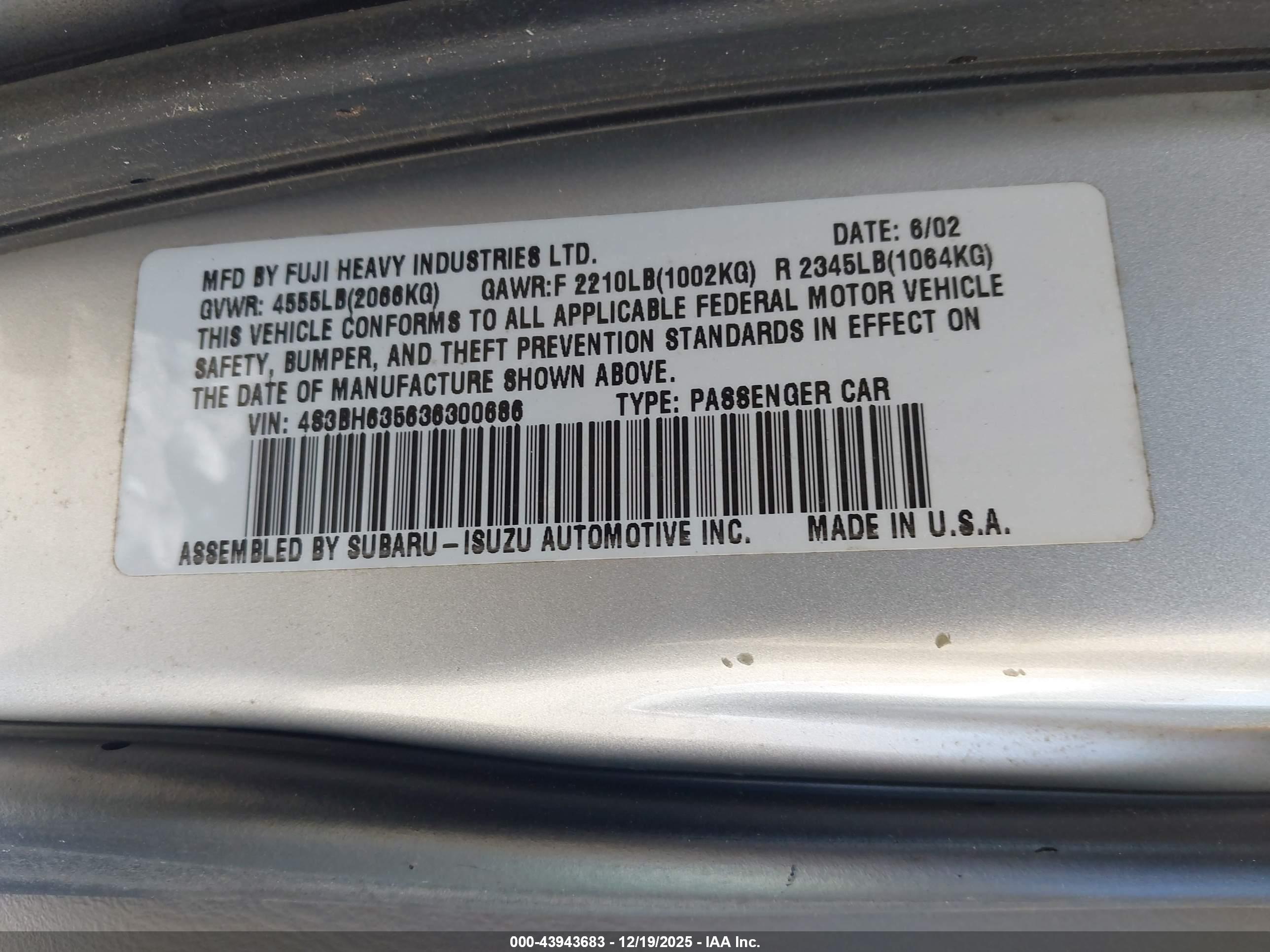 SUBARU LEGACY image 9