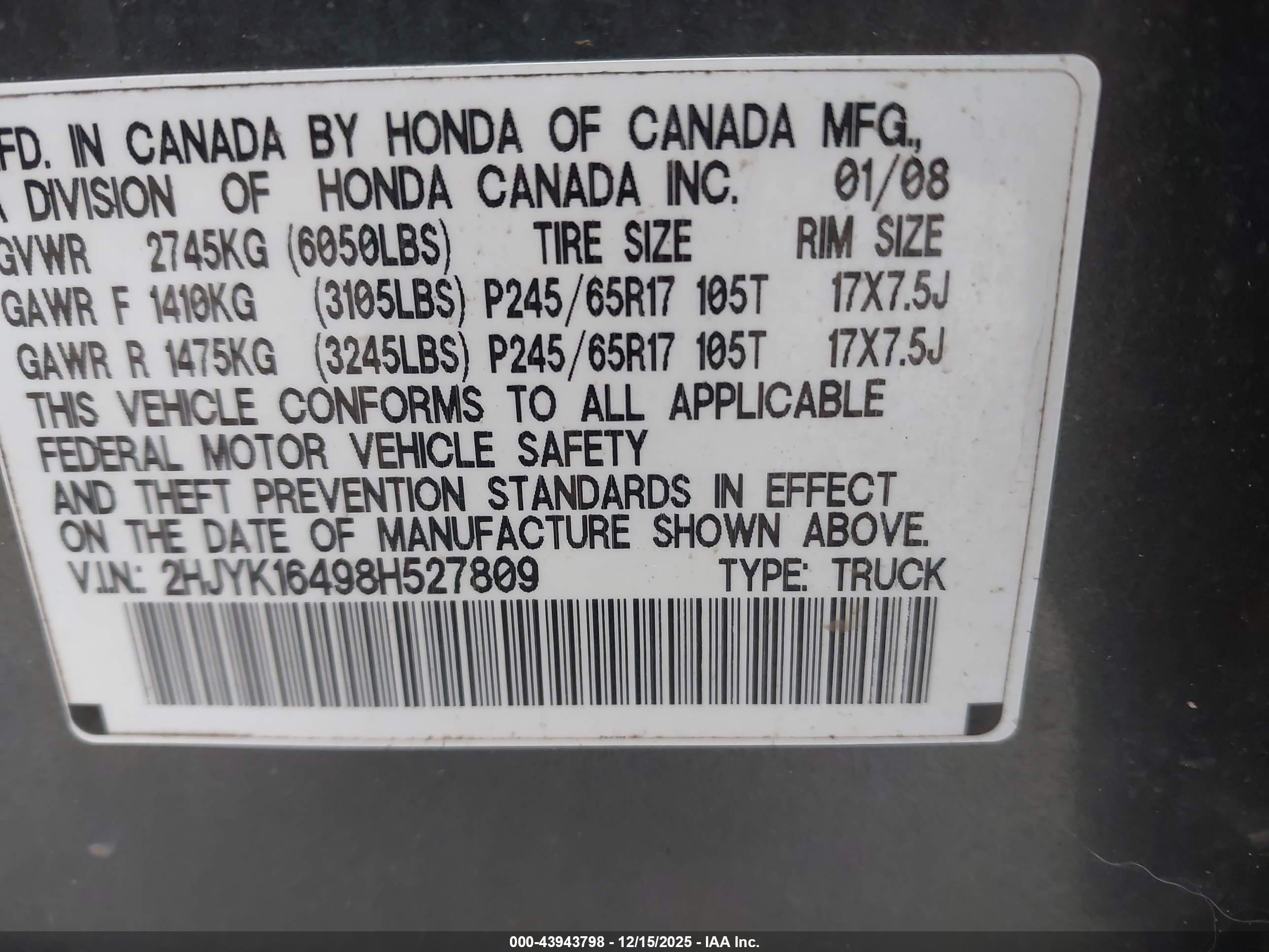 HONDA RIDGELINE image 9