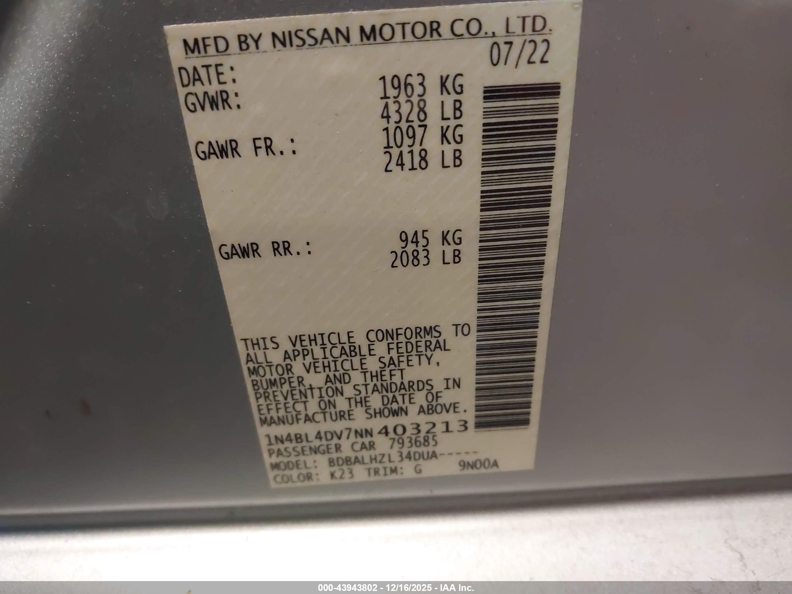 NISSAN ALTIMA image 9