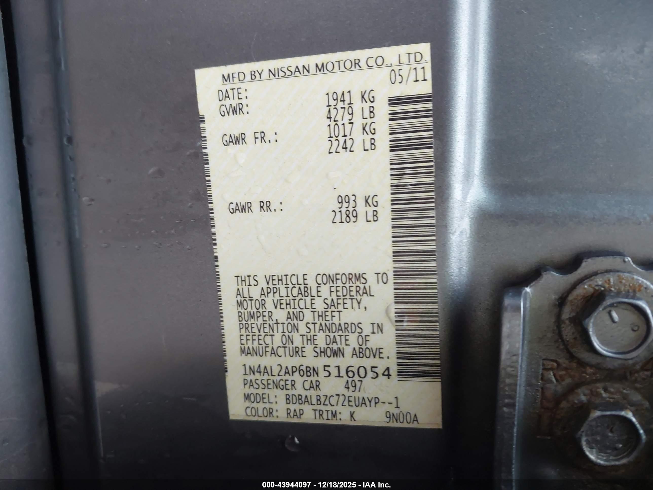 NISSAN ALTIMA image 9