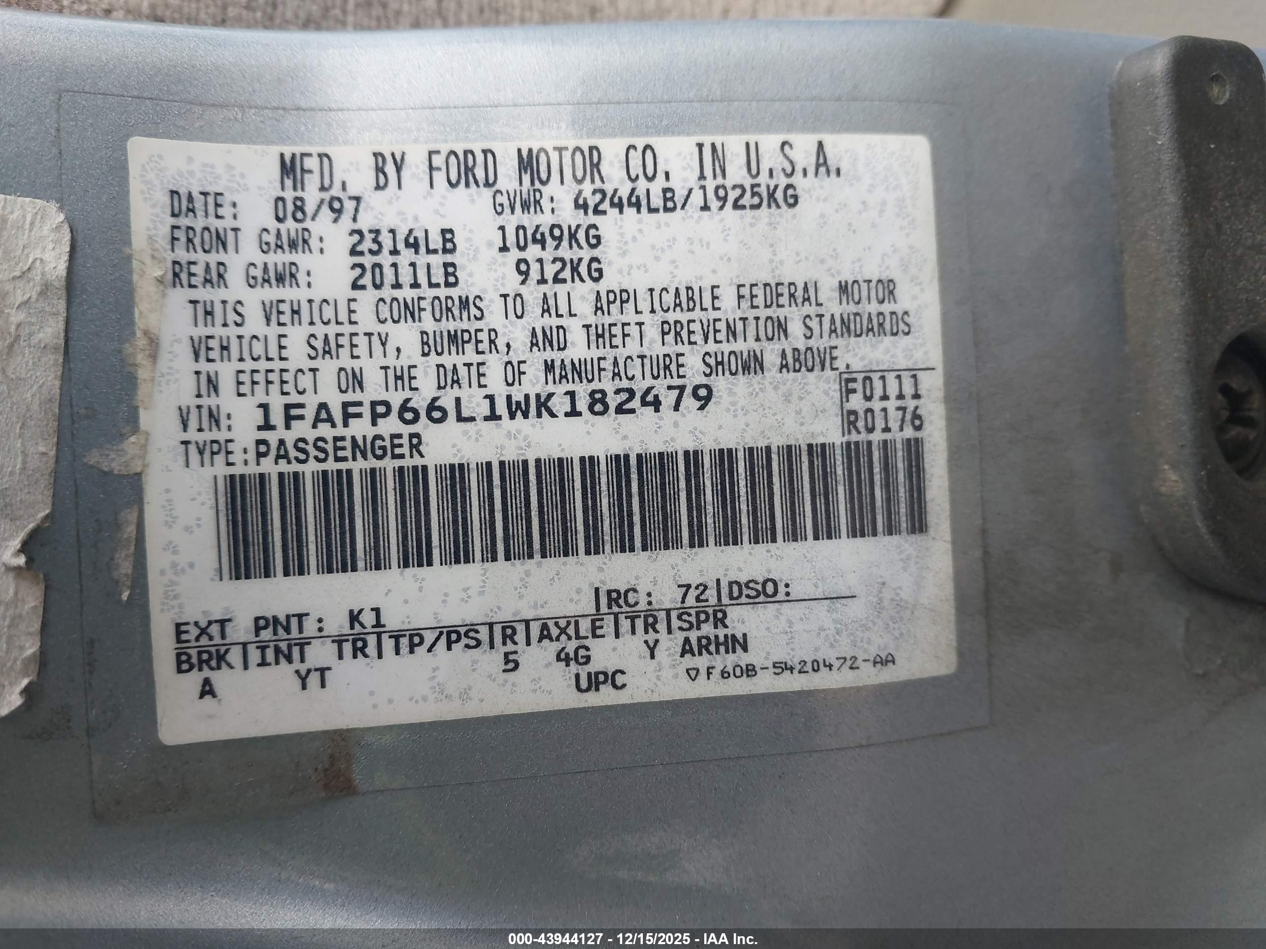FORD CONTOUR image 9