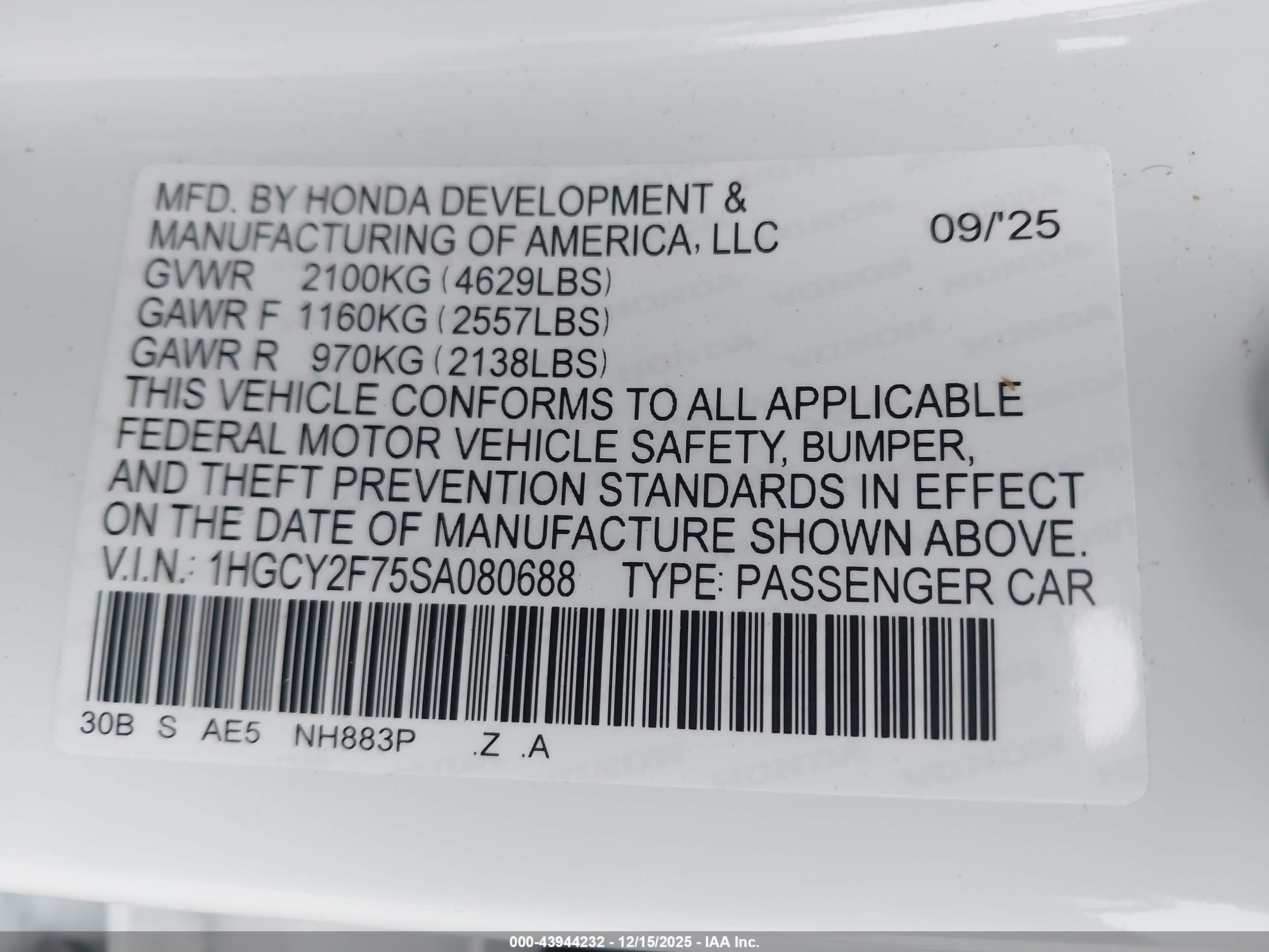 HONDA ACCORD image 9