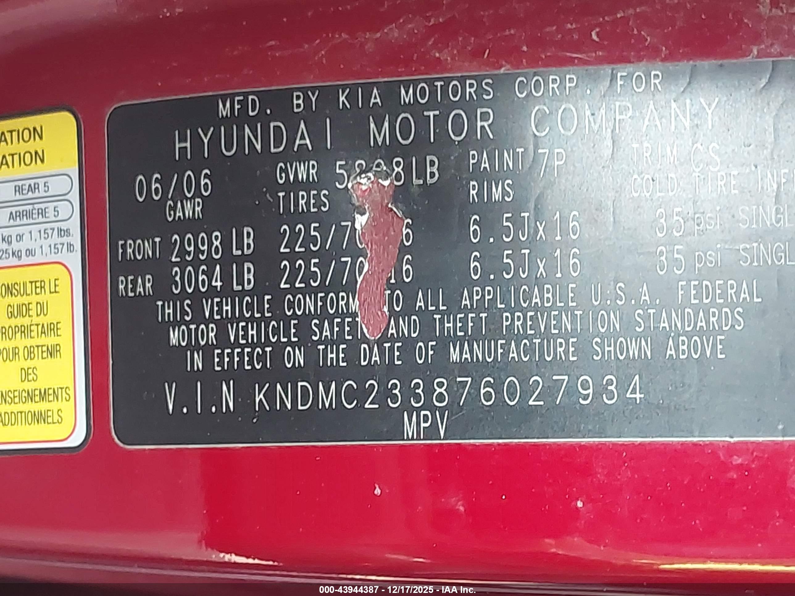 HYUNDAI ENTOURAGE image 9