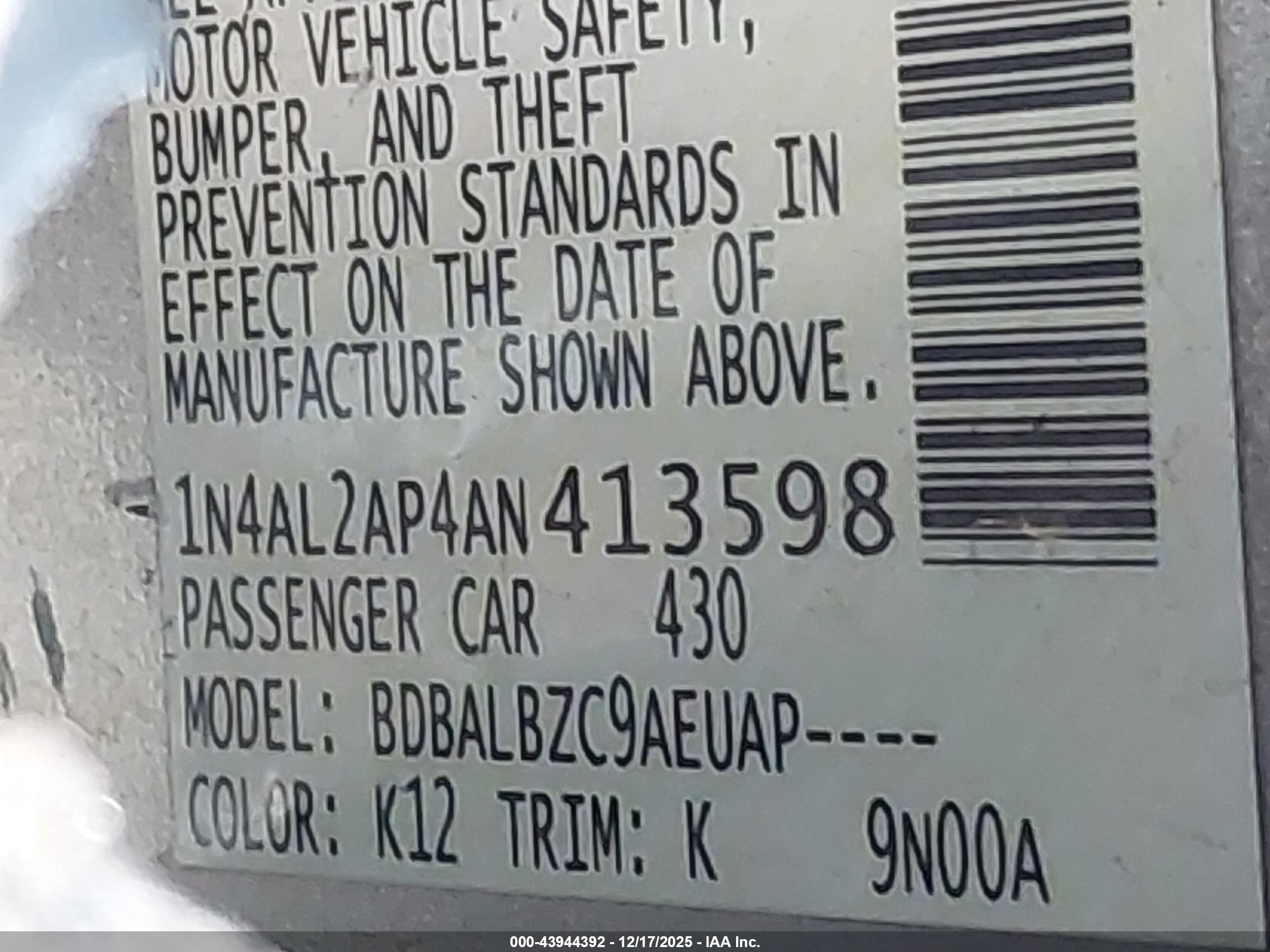 NISSAN ALTIMA image 9