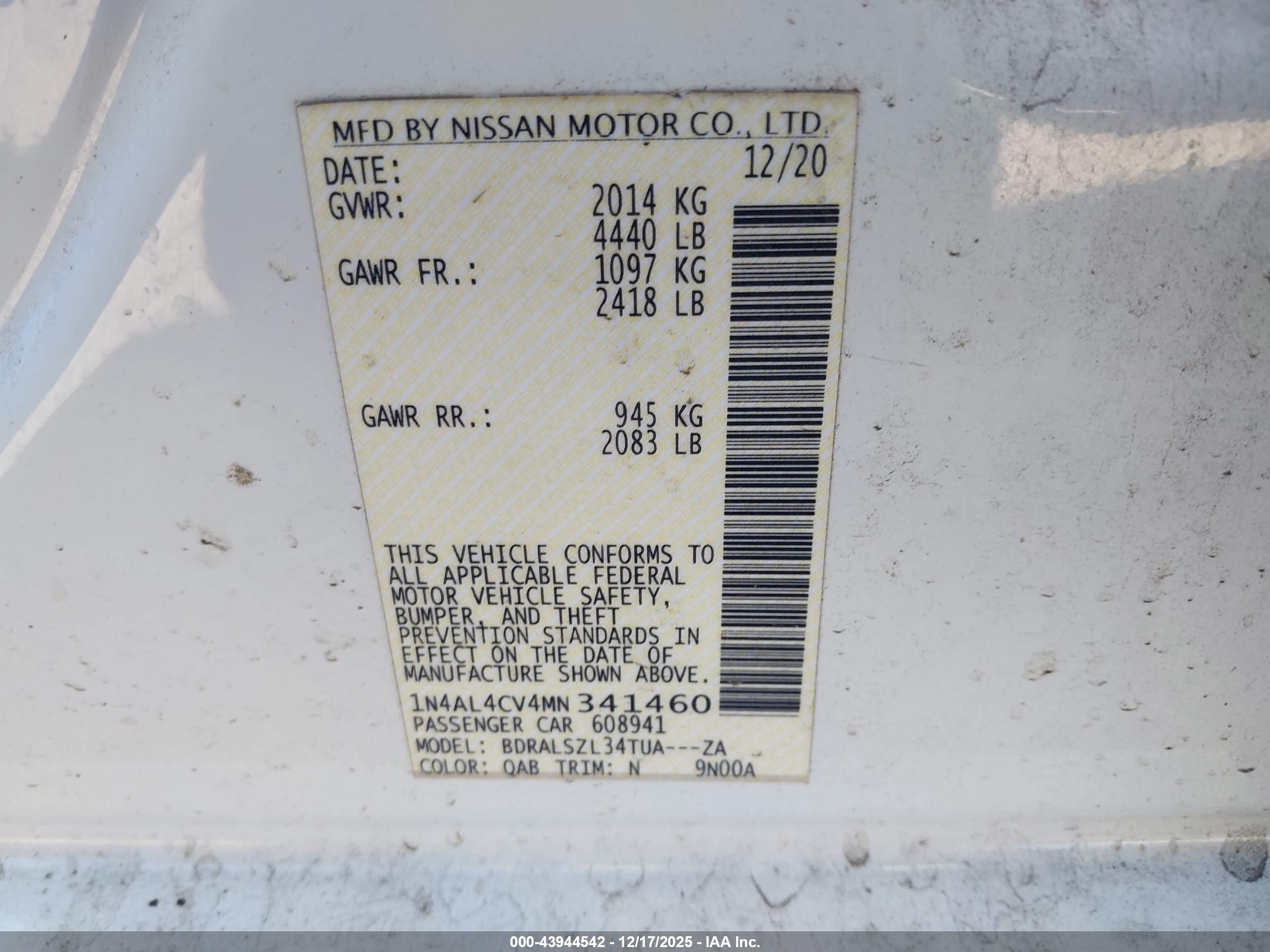 NISSAN ALTIMA image 9