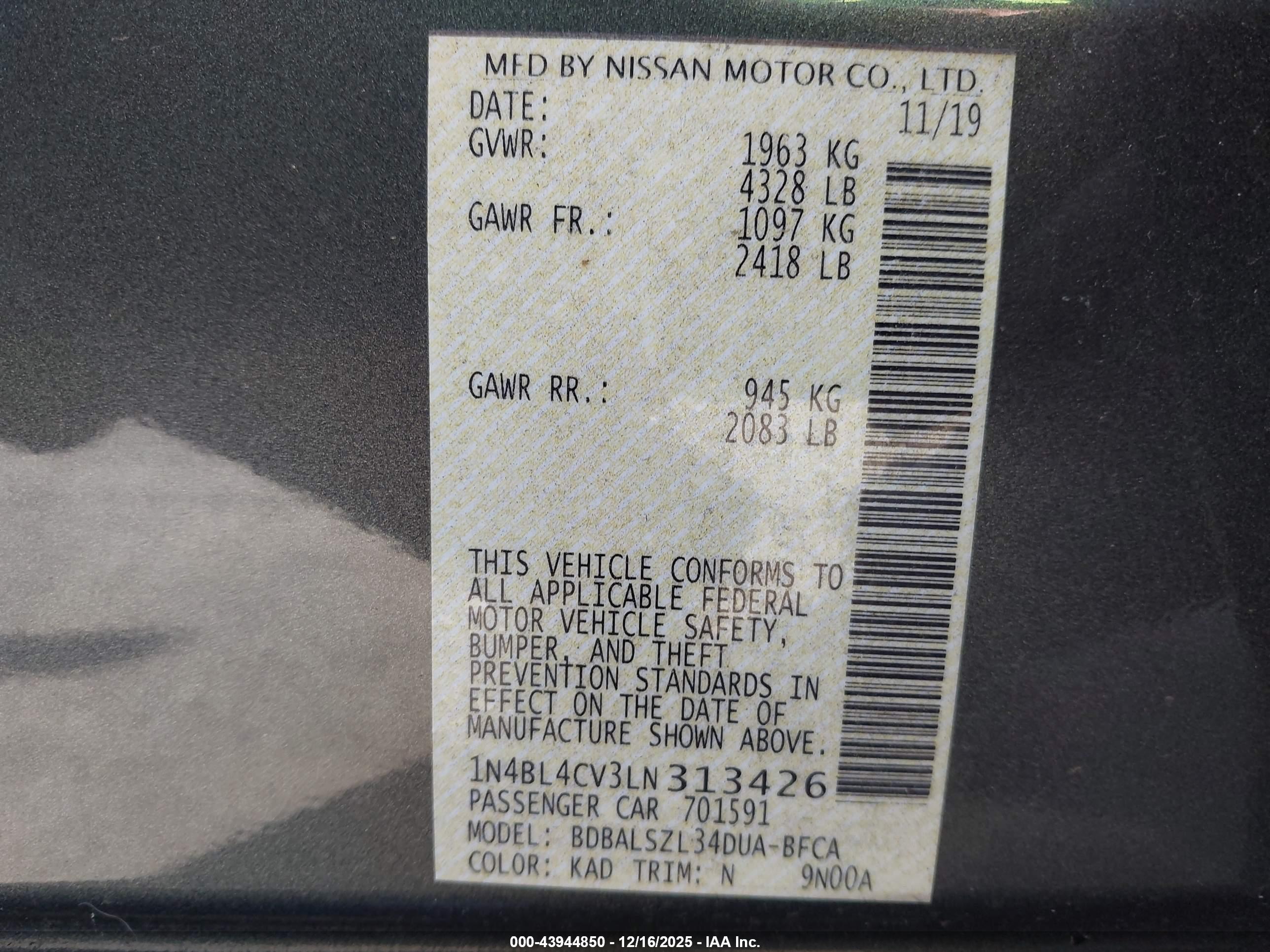 NISSAN ALTIMA image 9