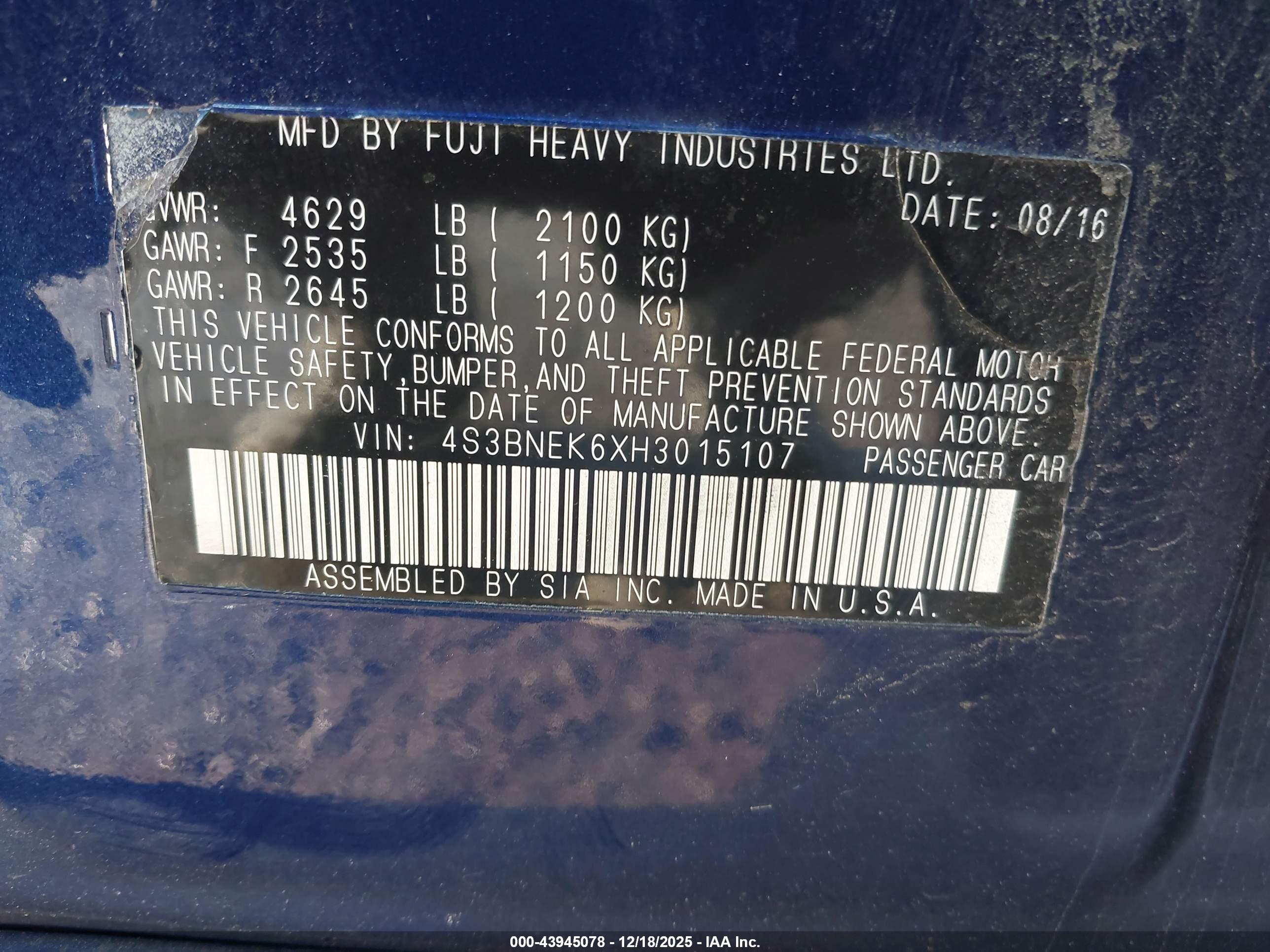 SUBARU LEGACY image 9