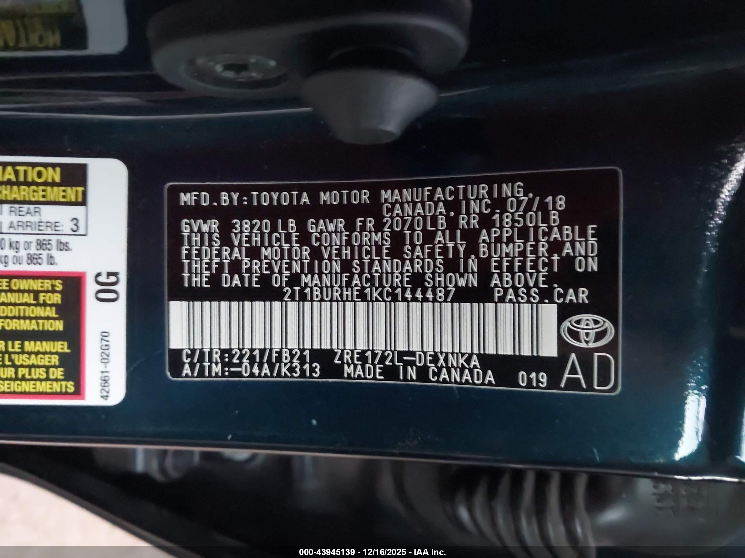 TOYOTA COROLLA image 9